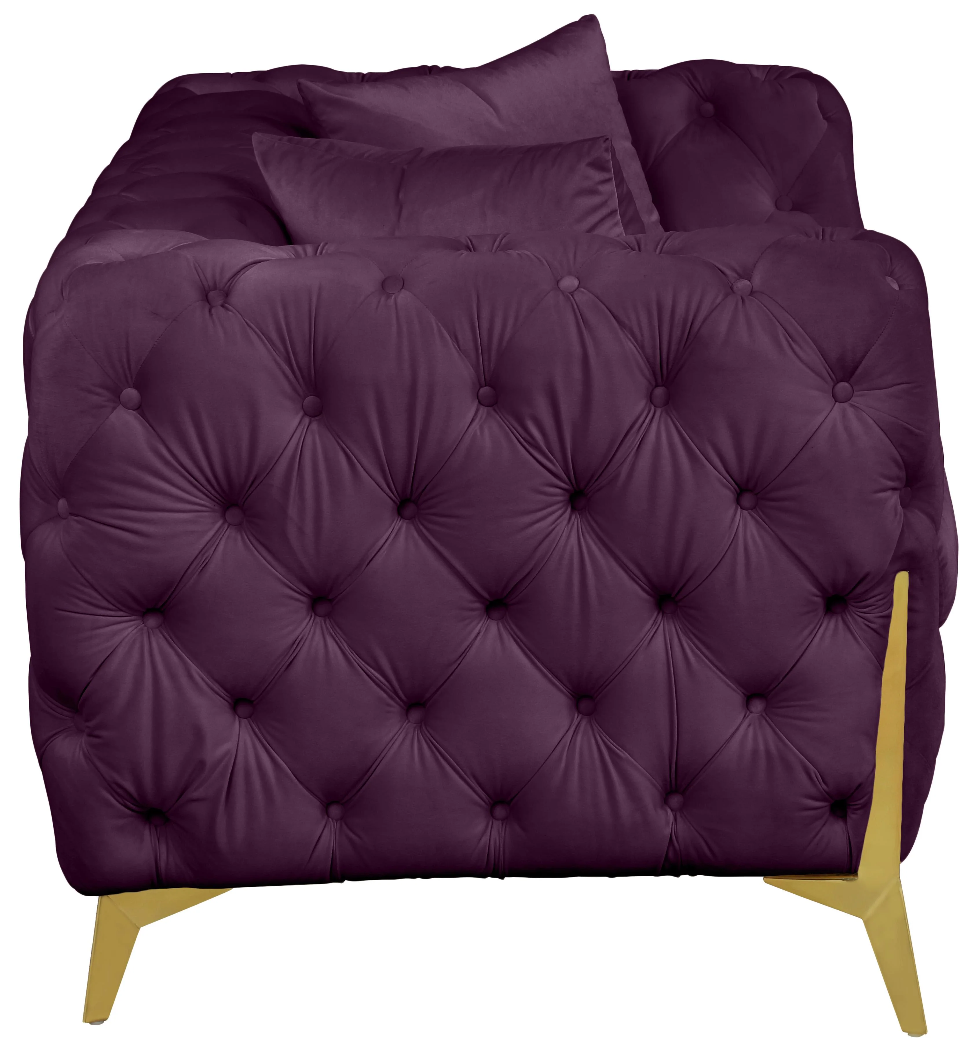 Kingdom Purple Velvet Loveseat - Image 4
