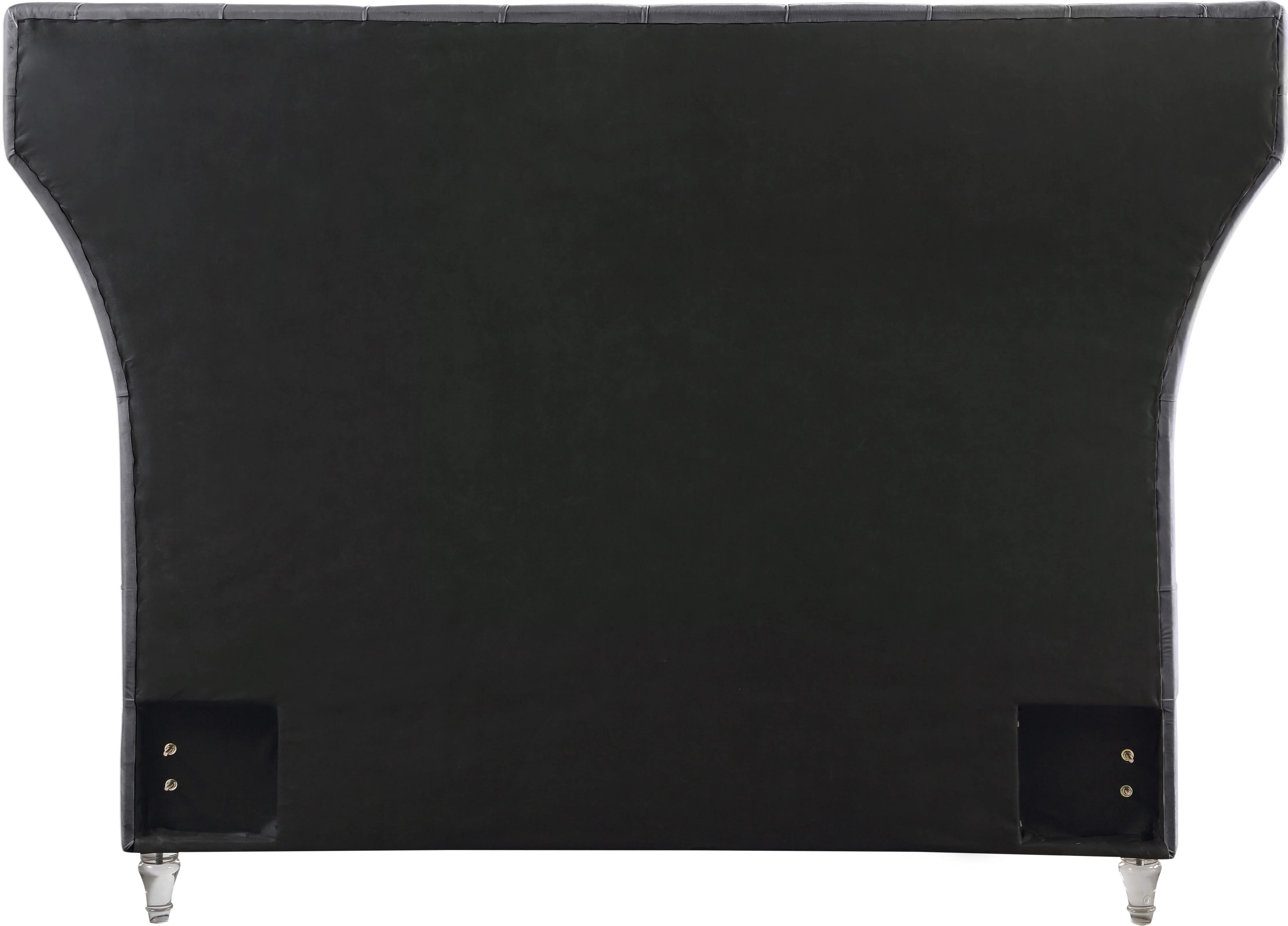 Kira Grey Velvet Queen Bed - Image 5