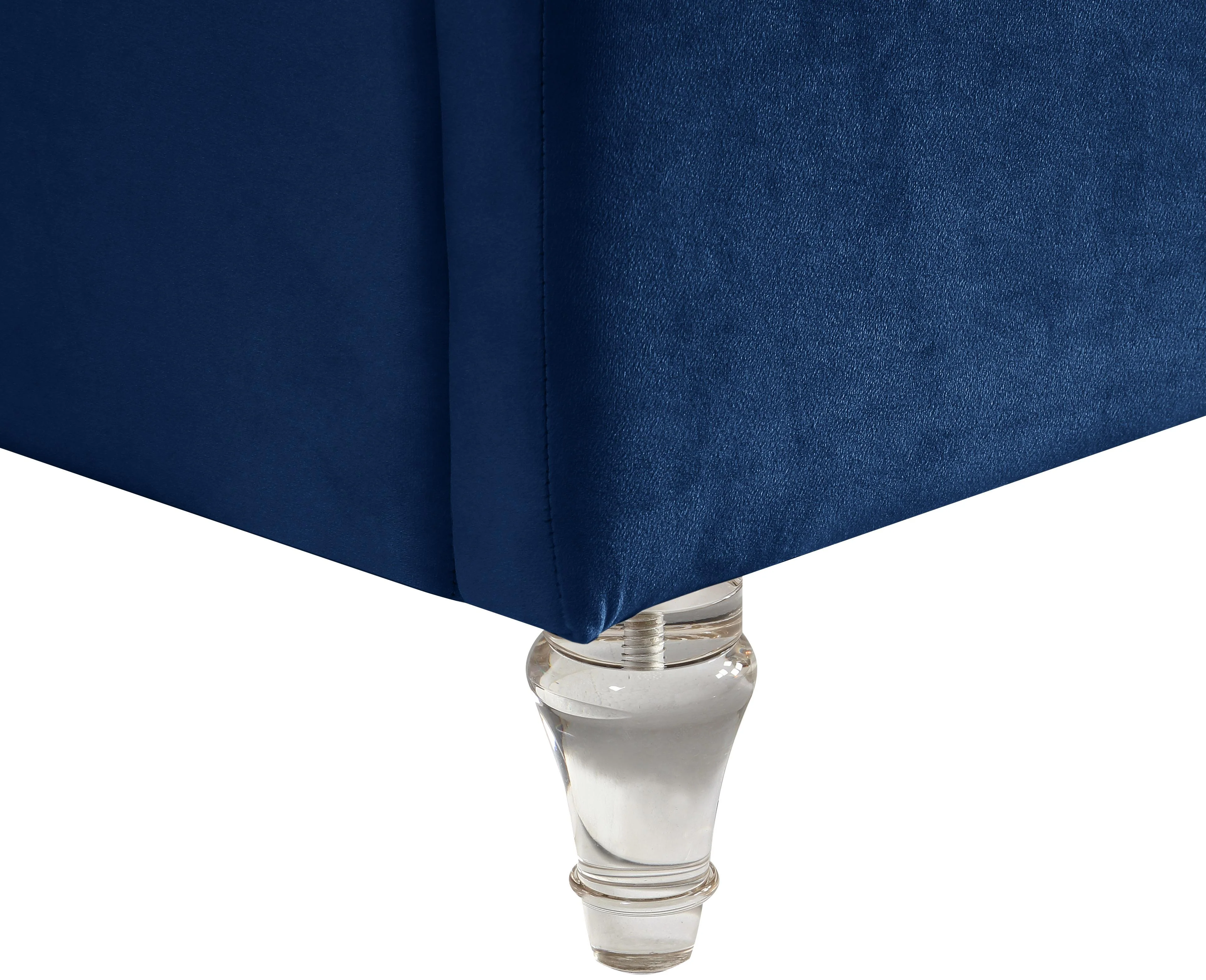 Kira Navy Velvet King Bed - Image 7