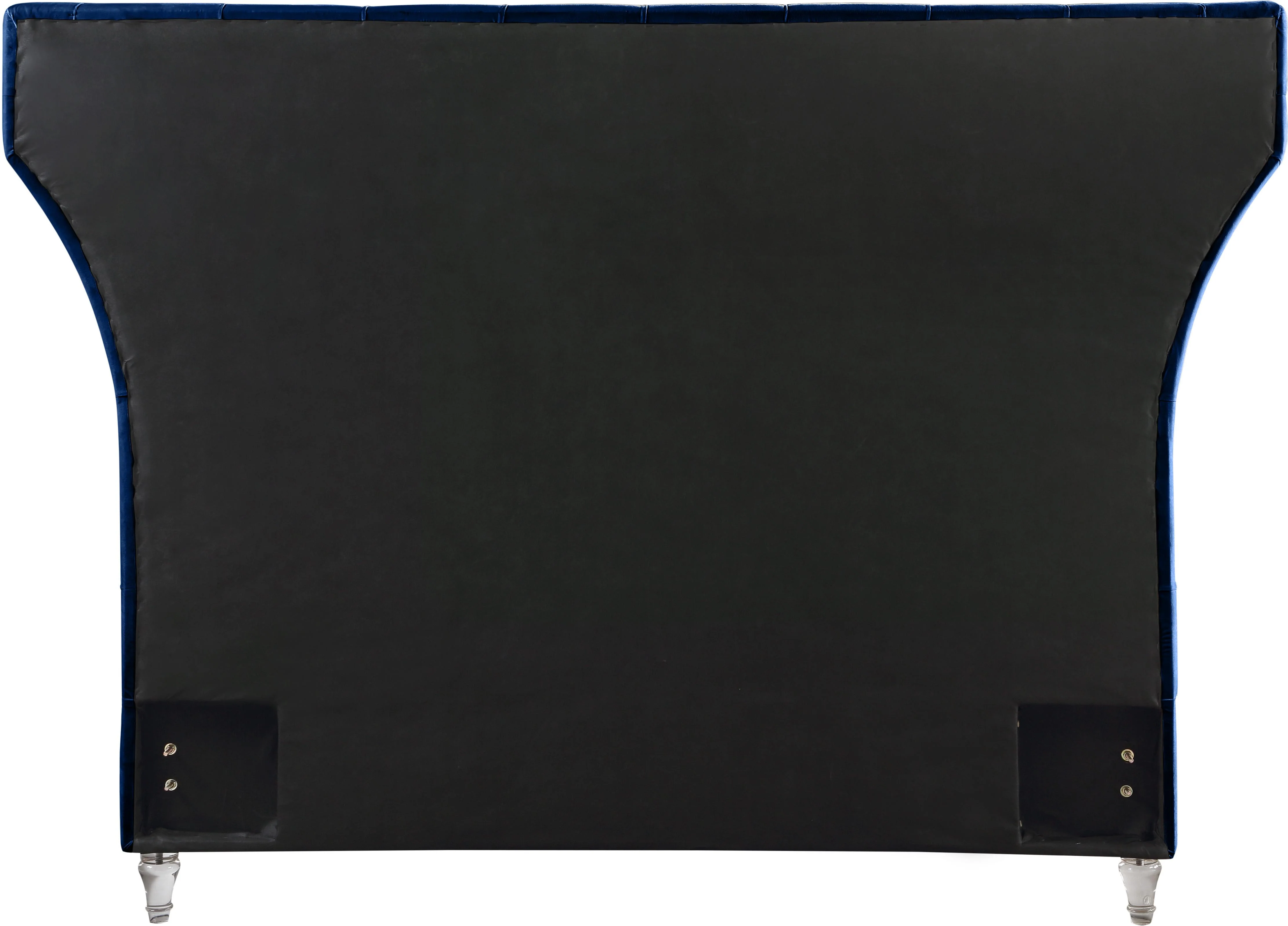 Kira Navy Velvet Queen Bed - Image 5