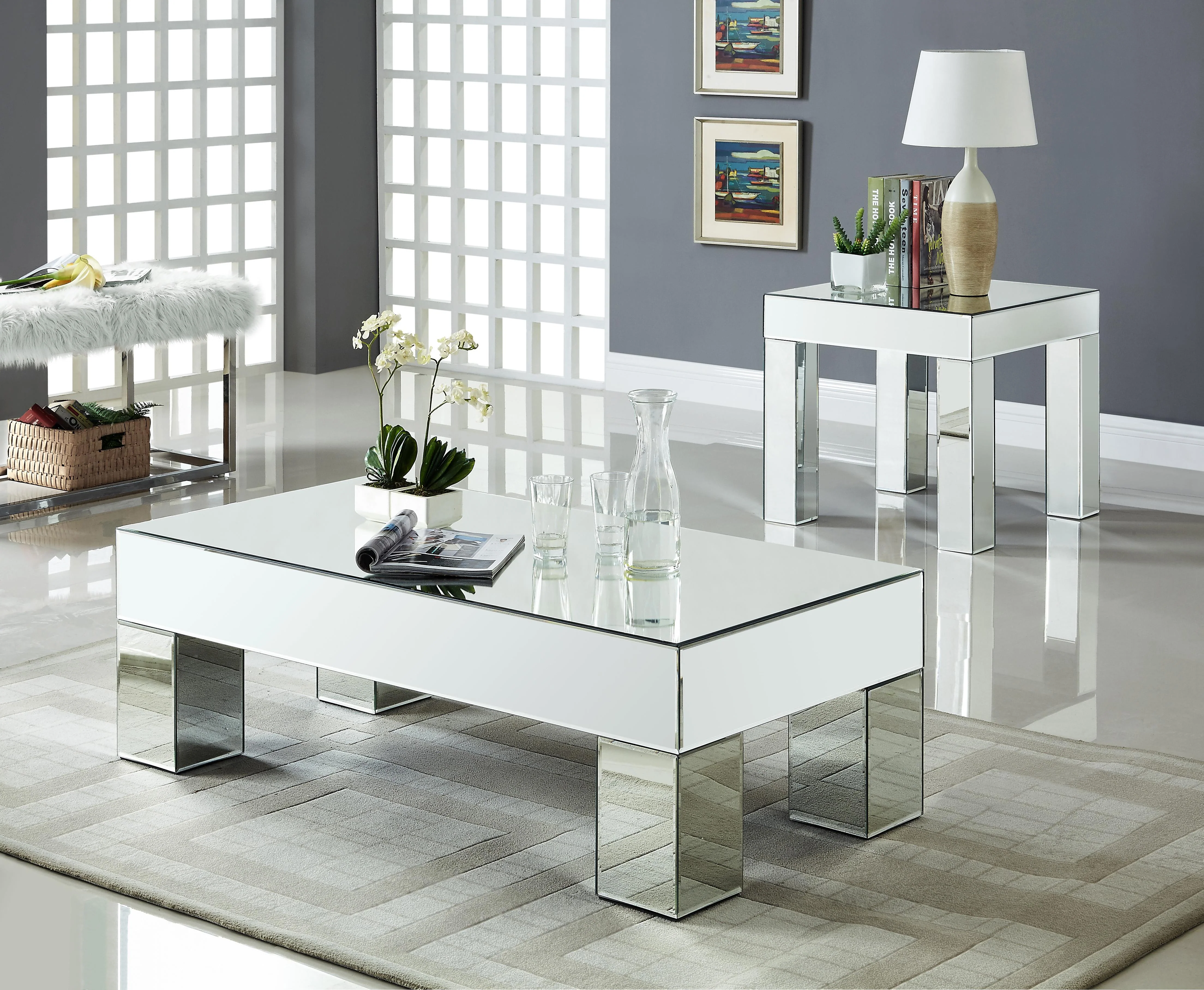 Lainy Mirrored End Table - Image 3