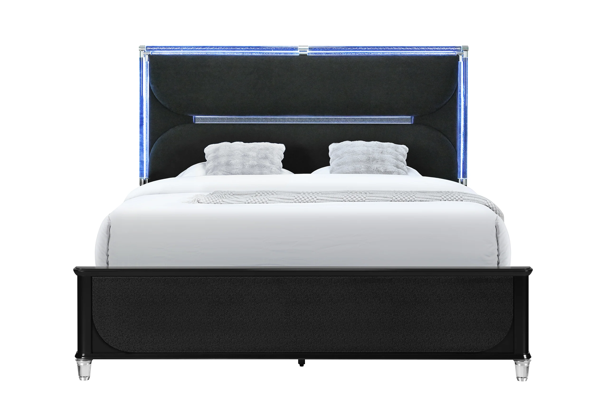LANDO BLACK KING BED WITH CONTINUOUS LED