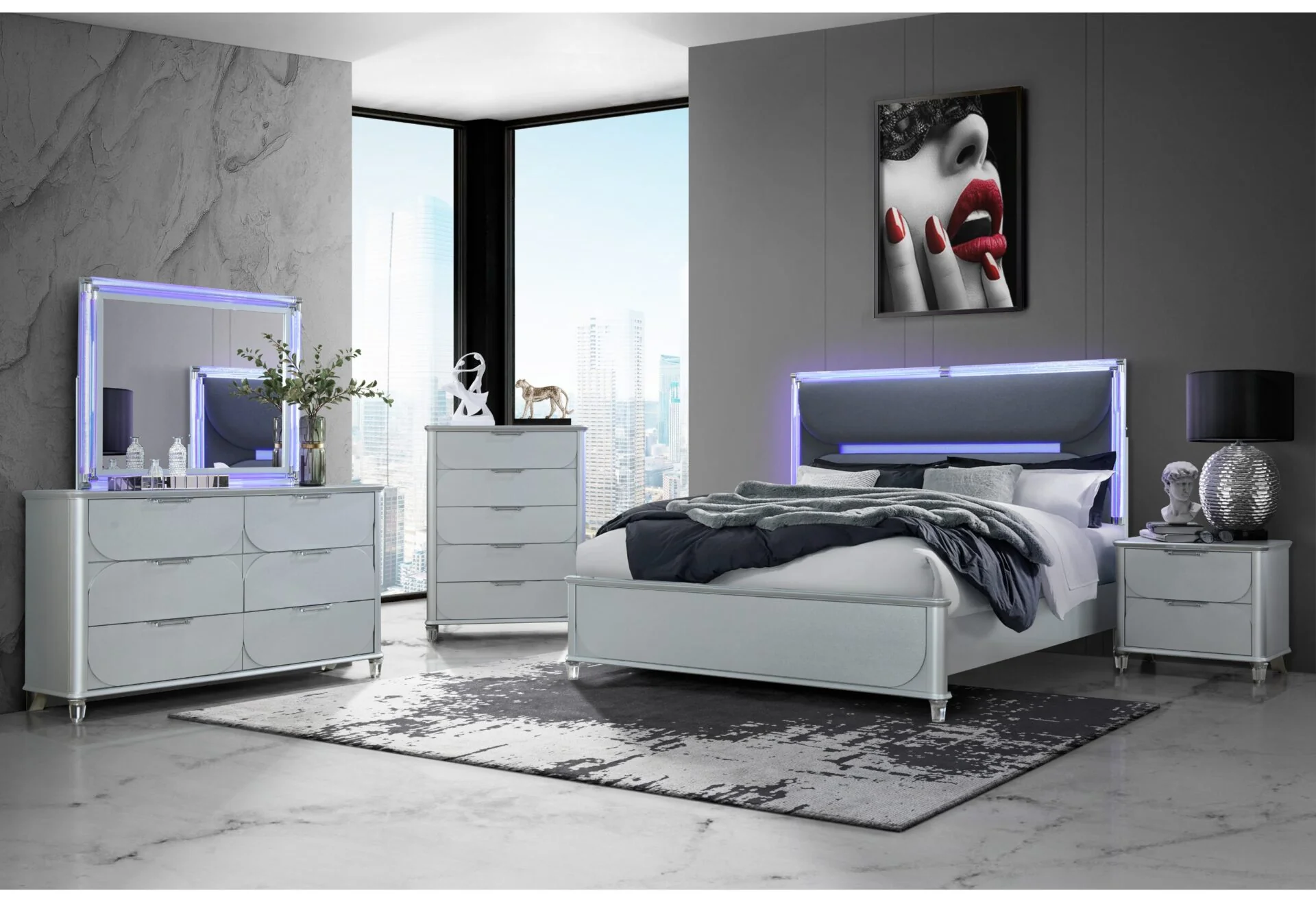 Lando Silver Bed Group - Image 2
