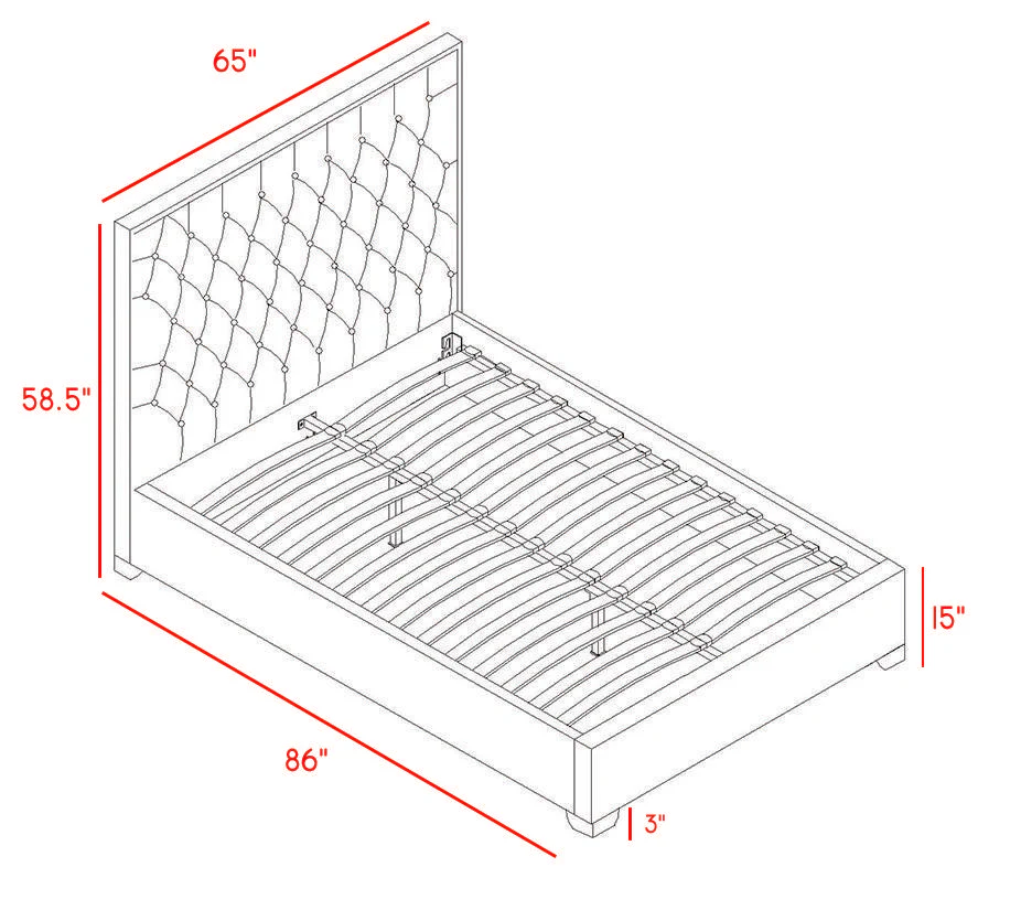 Lexi Green Velvet Queen Bed - Image 3