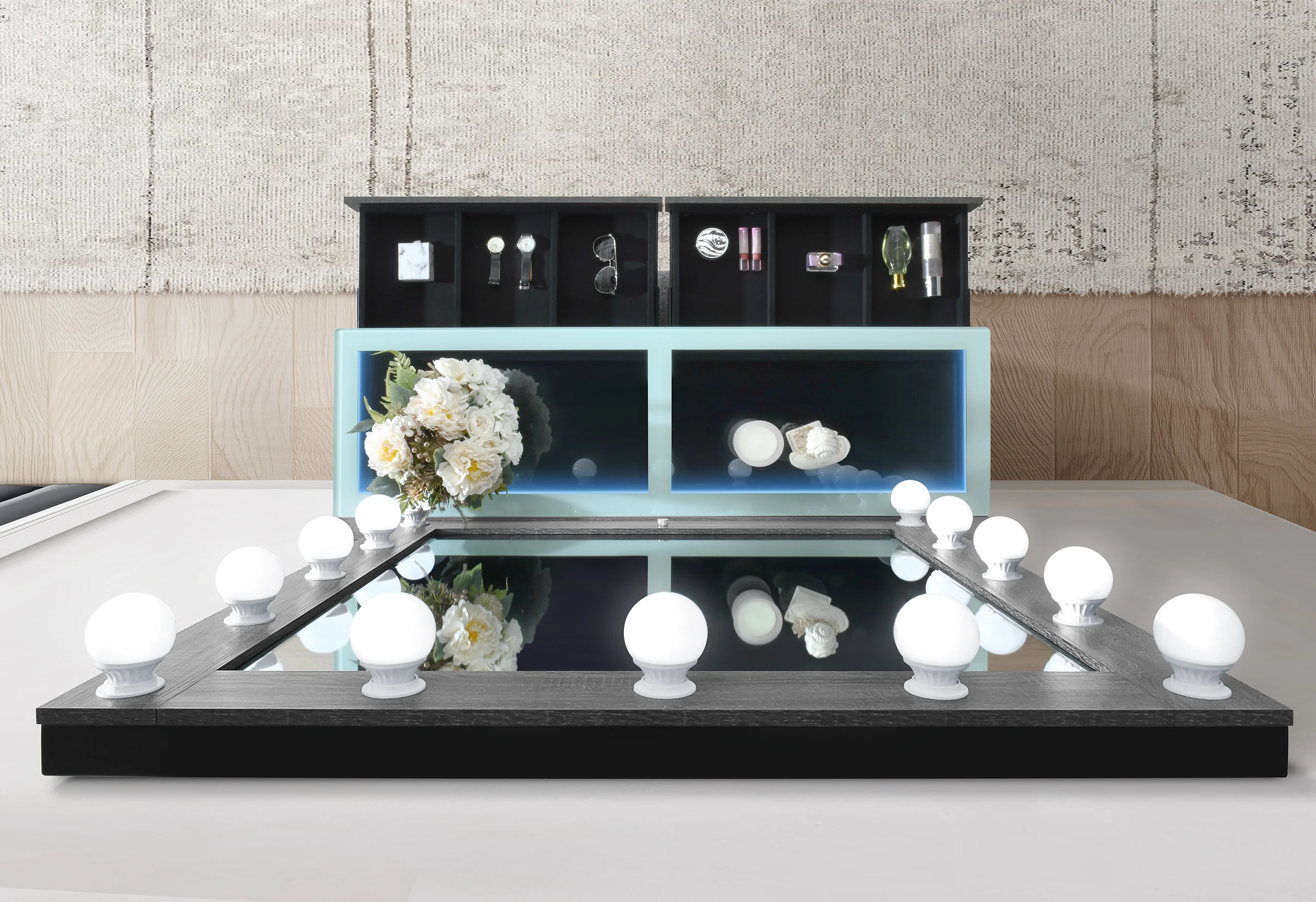 LEXI GREY VANITY SET WITH STOOL - Image 3