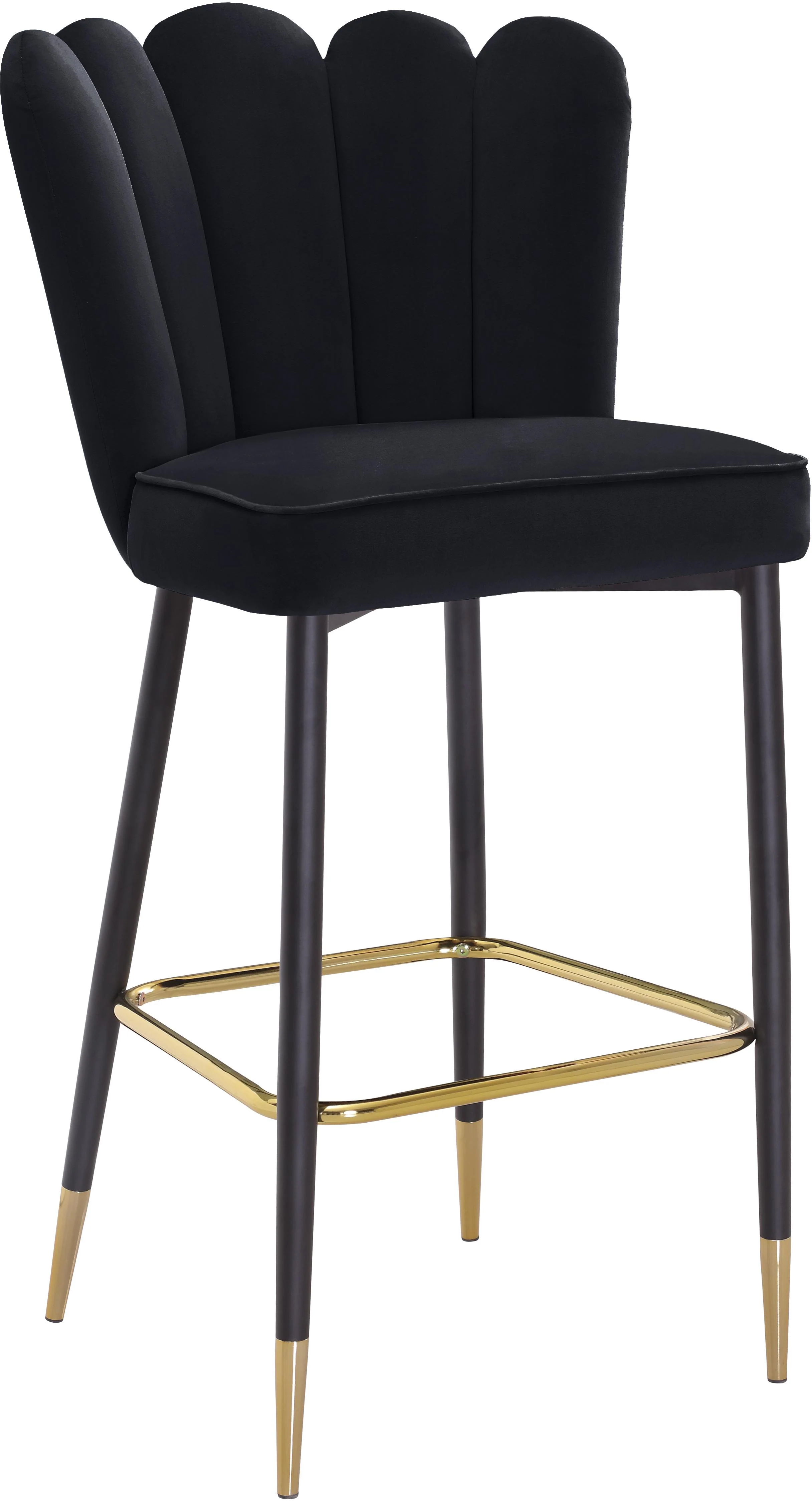 Lily Black Velvet Stool - Image 3