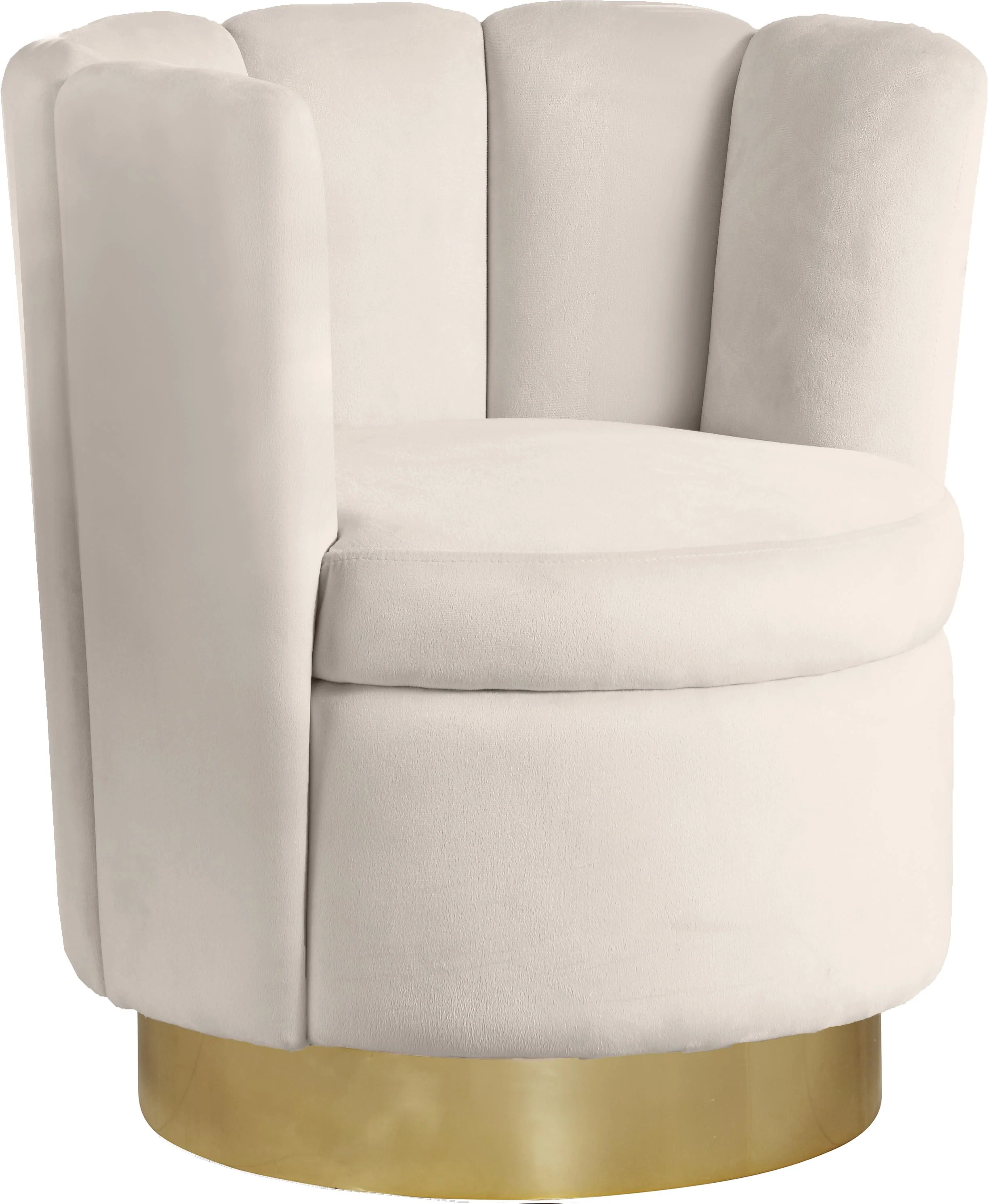Lily Cream Velvet Accent Chair