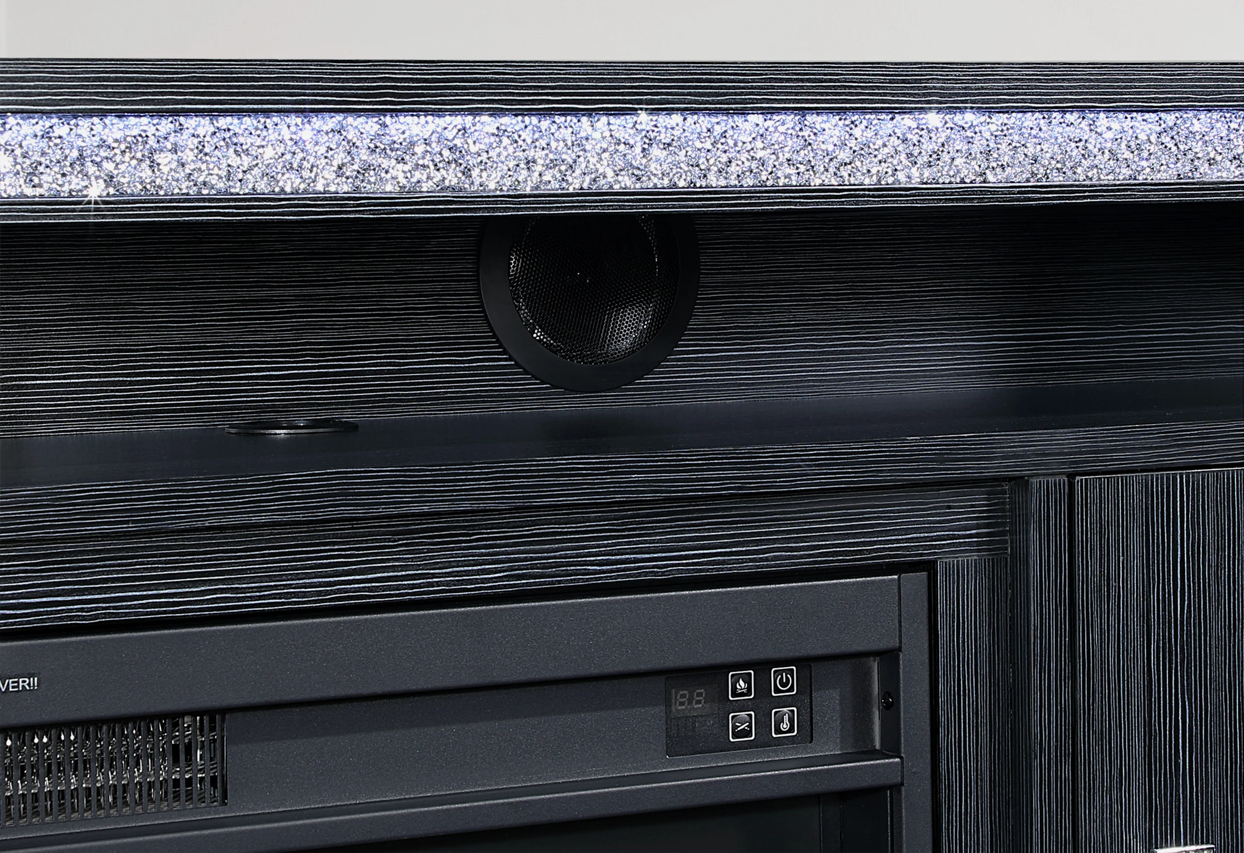 LILY DARK GREY ENT UNIT 72 INCH W/ LED, SPEAKERS, CRYSTAL INSERTS - Image 3