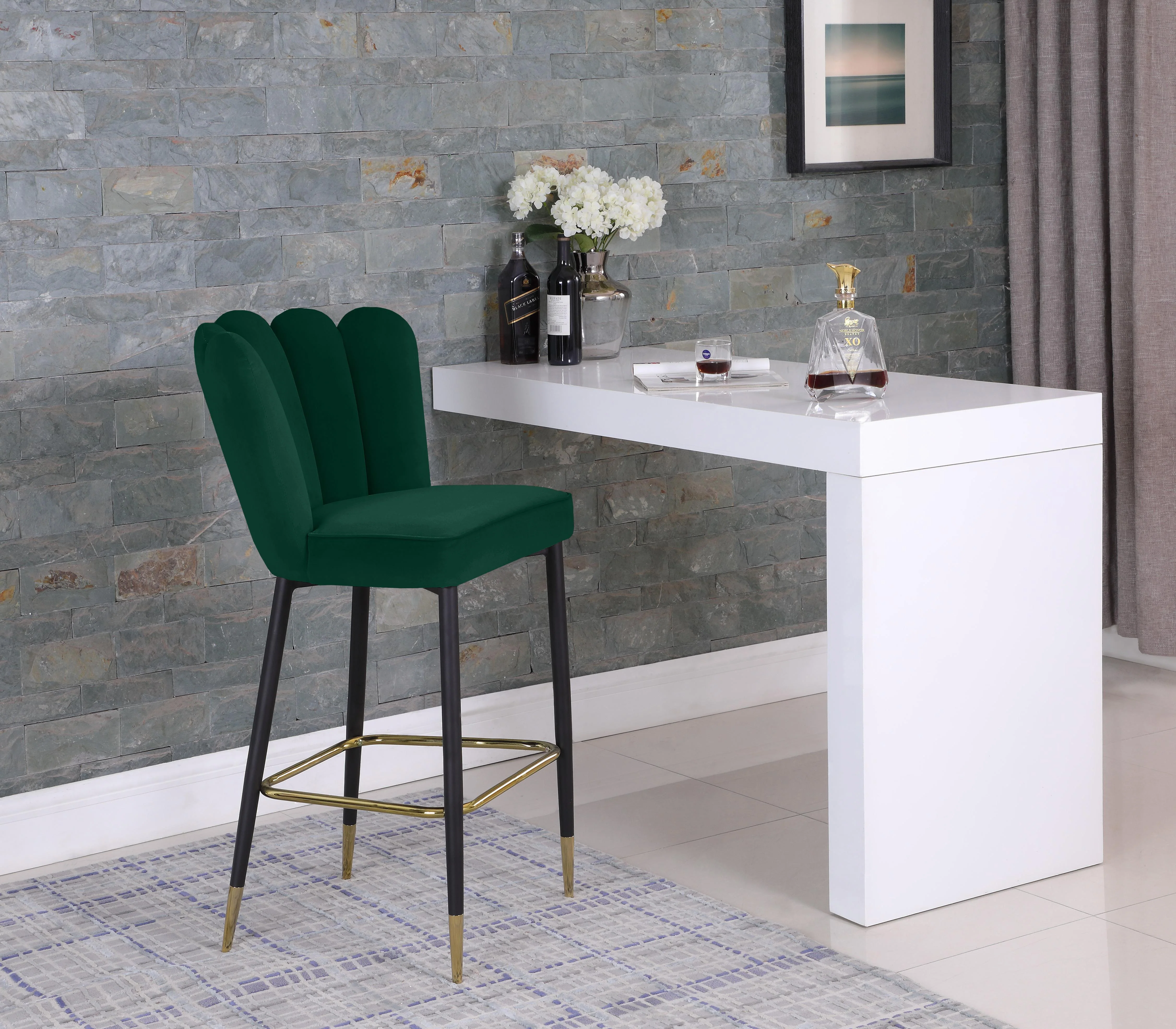 Lily Green Velvet Stool - Image 6