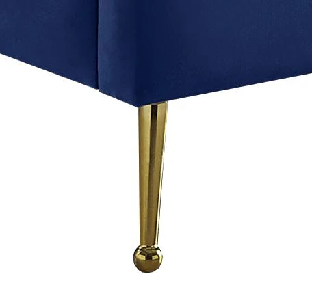 Lily Navy Velvet Twin Bed - Image 5