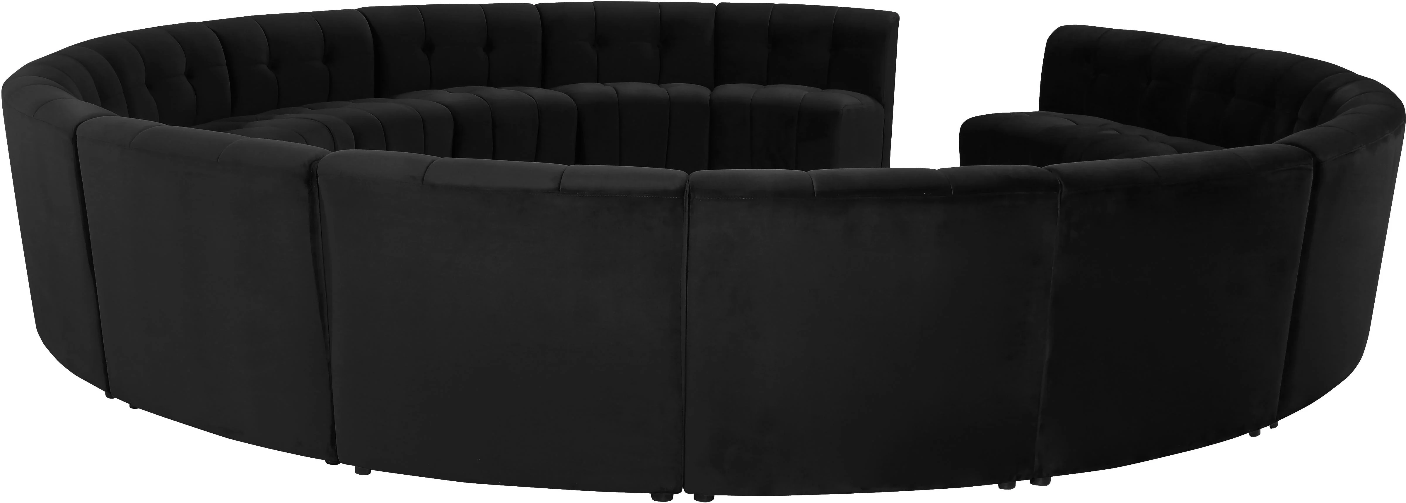 Limitless Black Velvet 15pc. Modular Sectional - Image 4