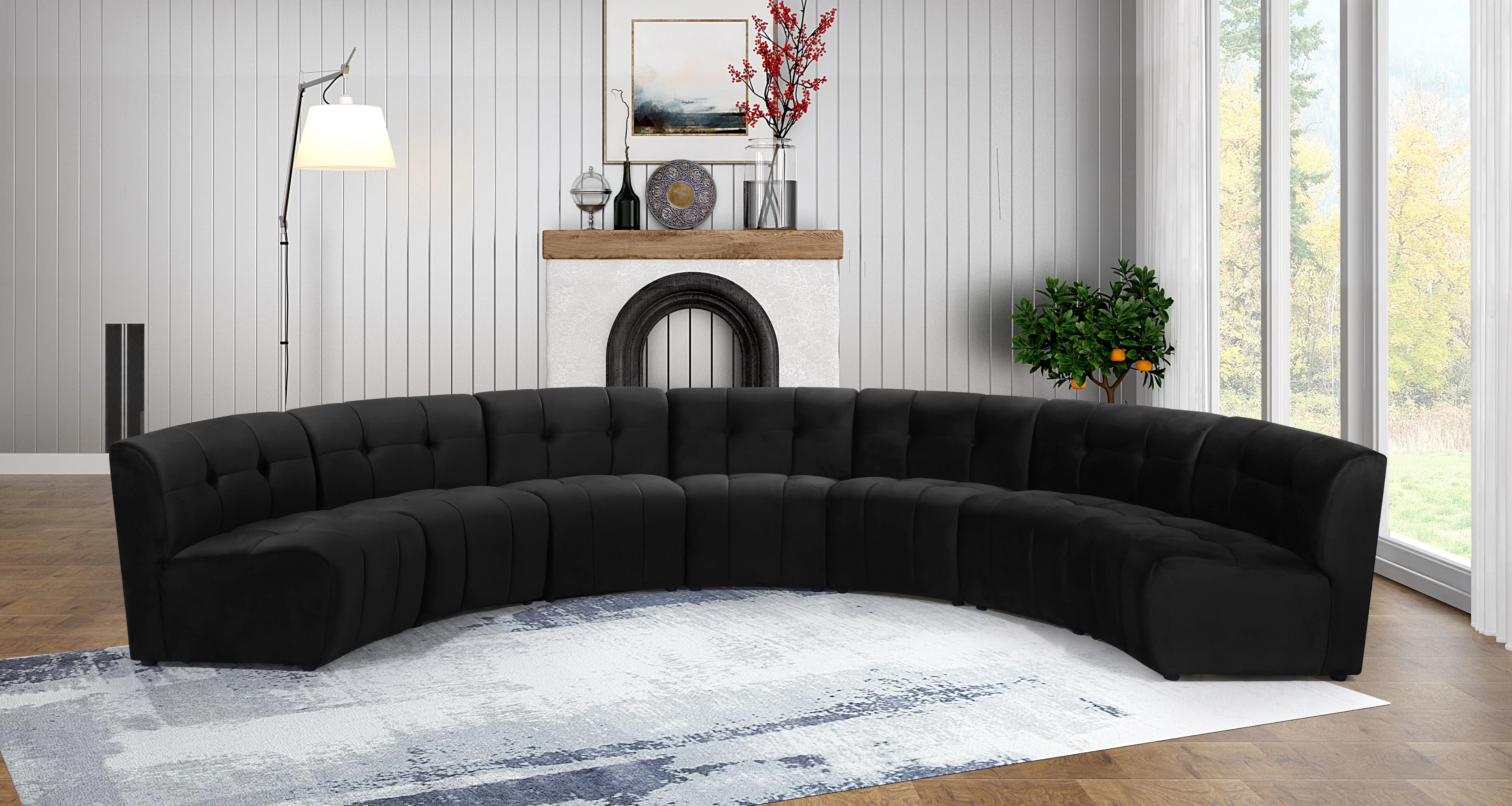 Limitless Black Velvet 7pc. Modular Sectional - Image 2