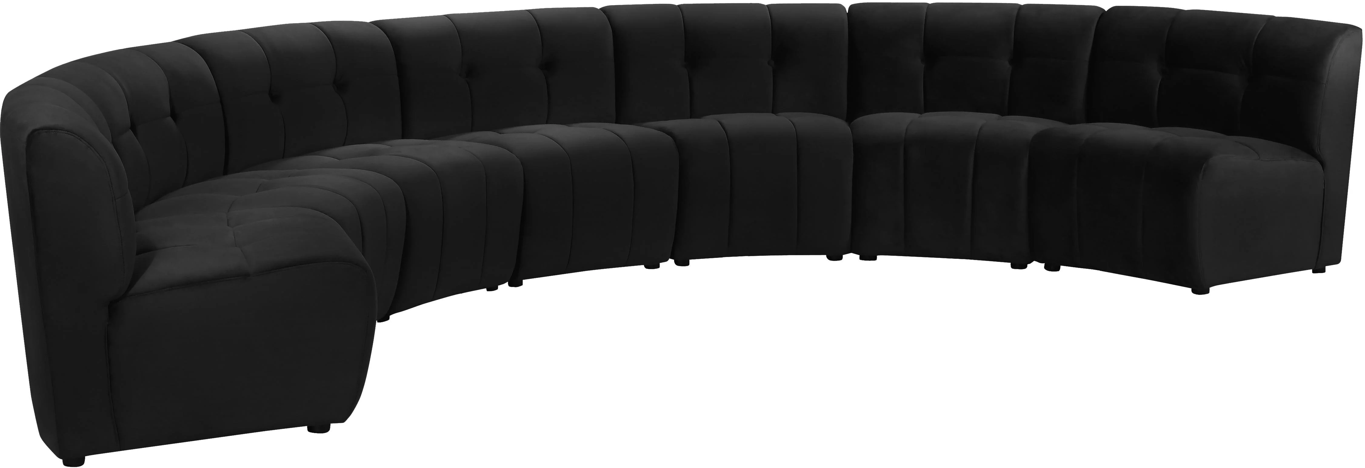 Limitless Black Velvet 7pc. Modular Sectional - Image 3