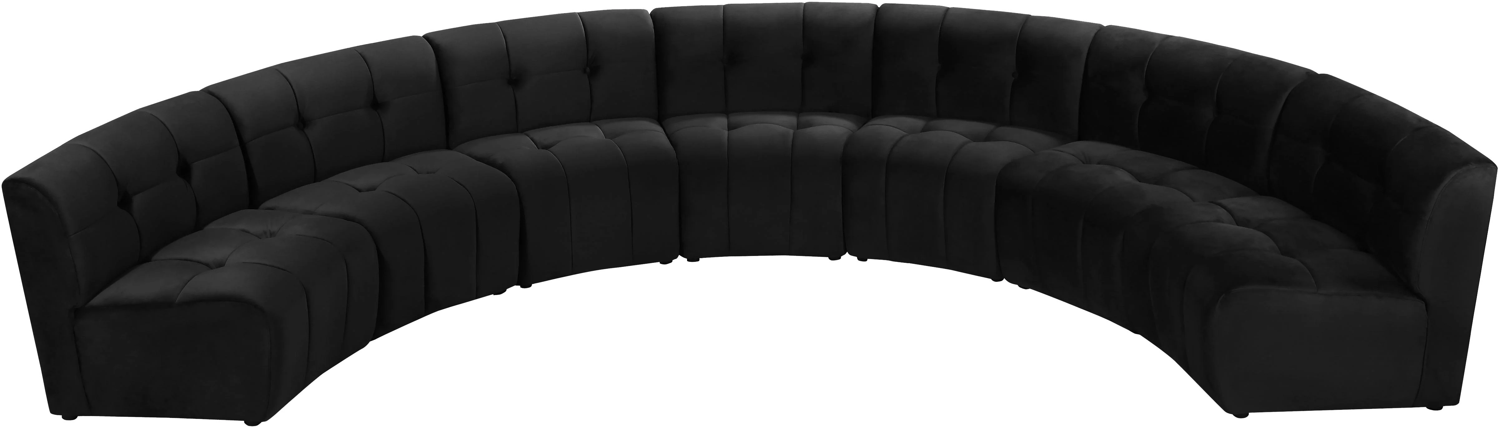 Limitless Black Velvet 7pc. Modular Sectional - Image 5