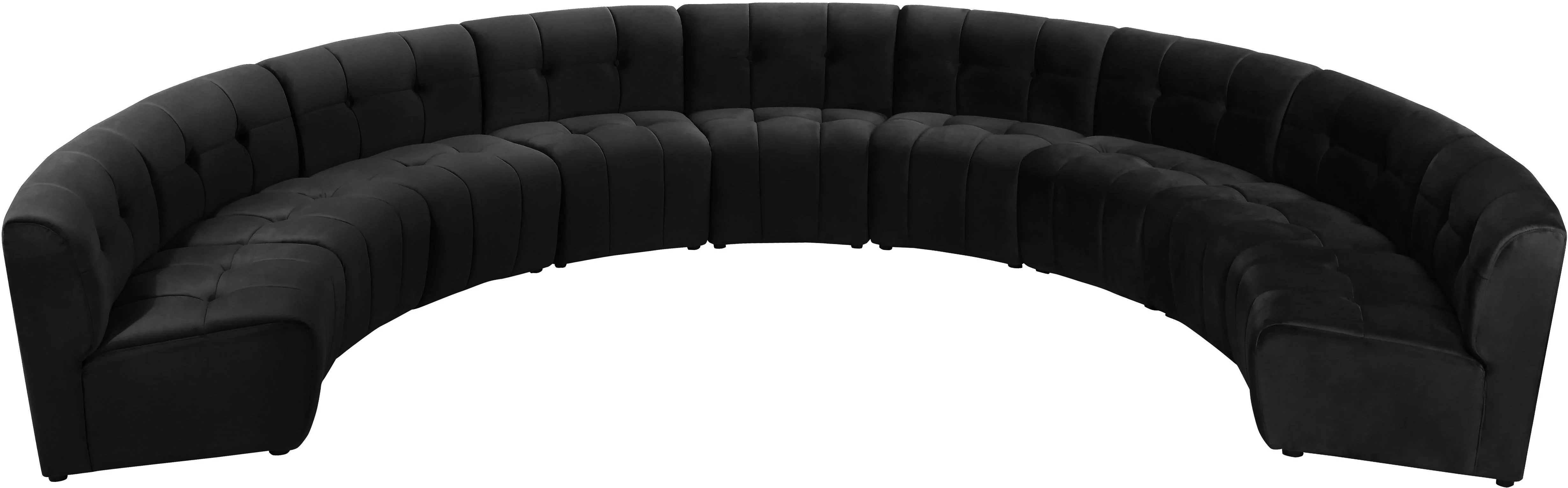 Limitless Black Velvet 9pc. Modular Sectional - Image 5