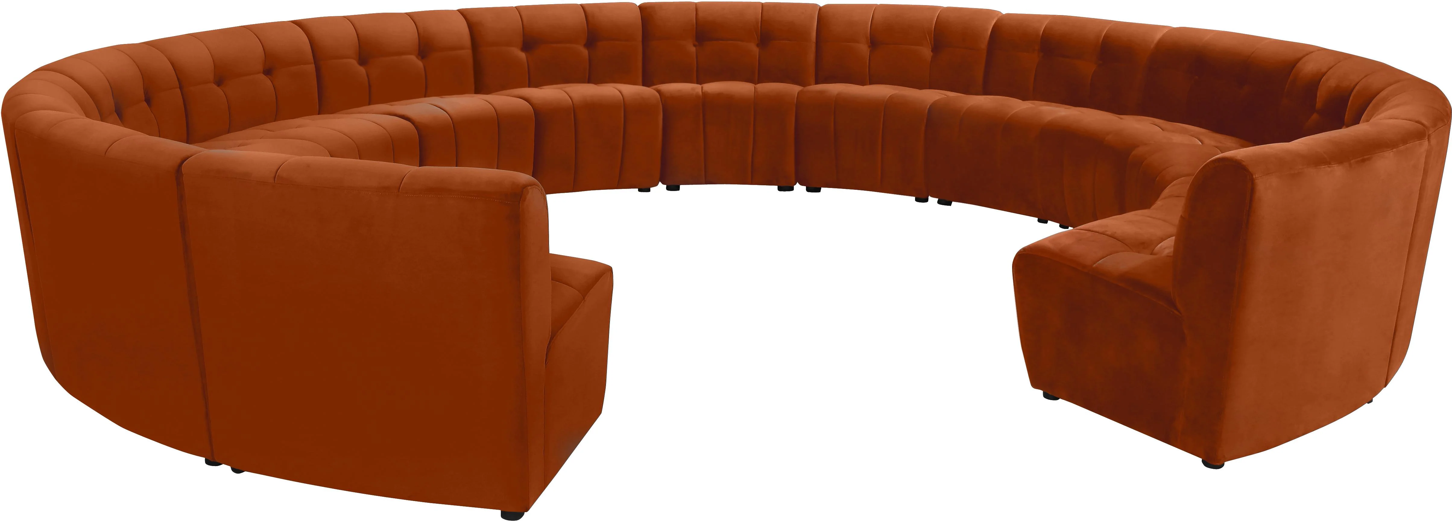 Limitless Cognac Velvet 14pc. Modular Sectional - Image 3