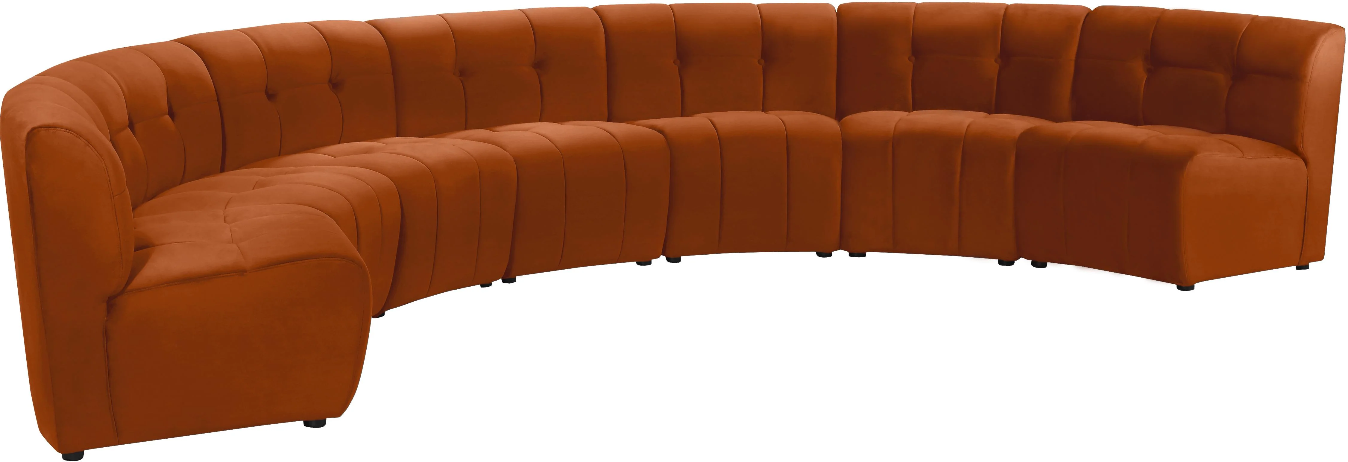 Limitless Cognac Velvet 7pc. Modular Sectional - Image 3
