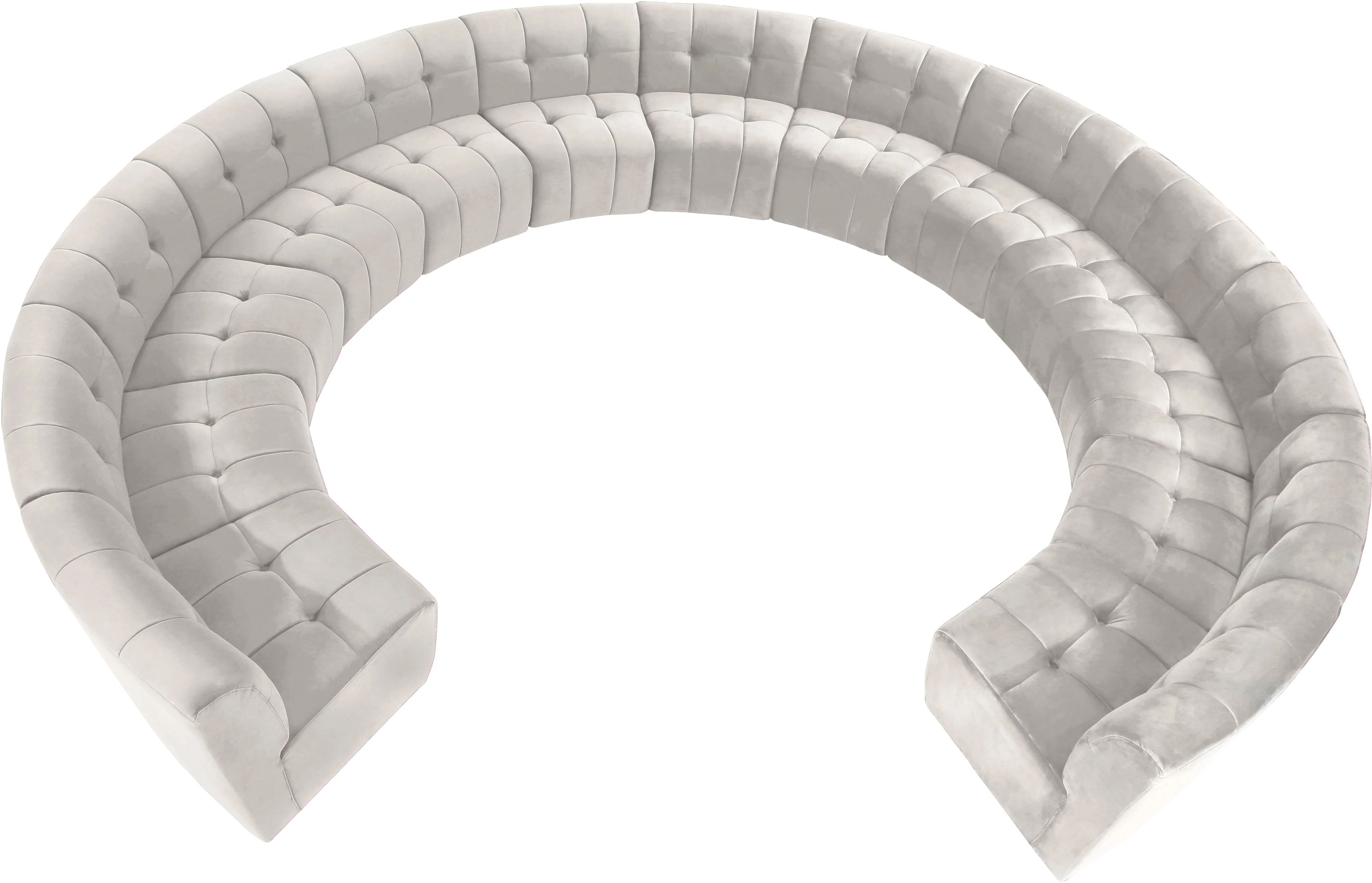 Limitless Cream Velvet 13pc. Modular Sectional - Image 5