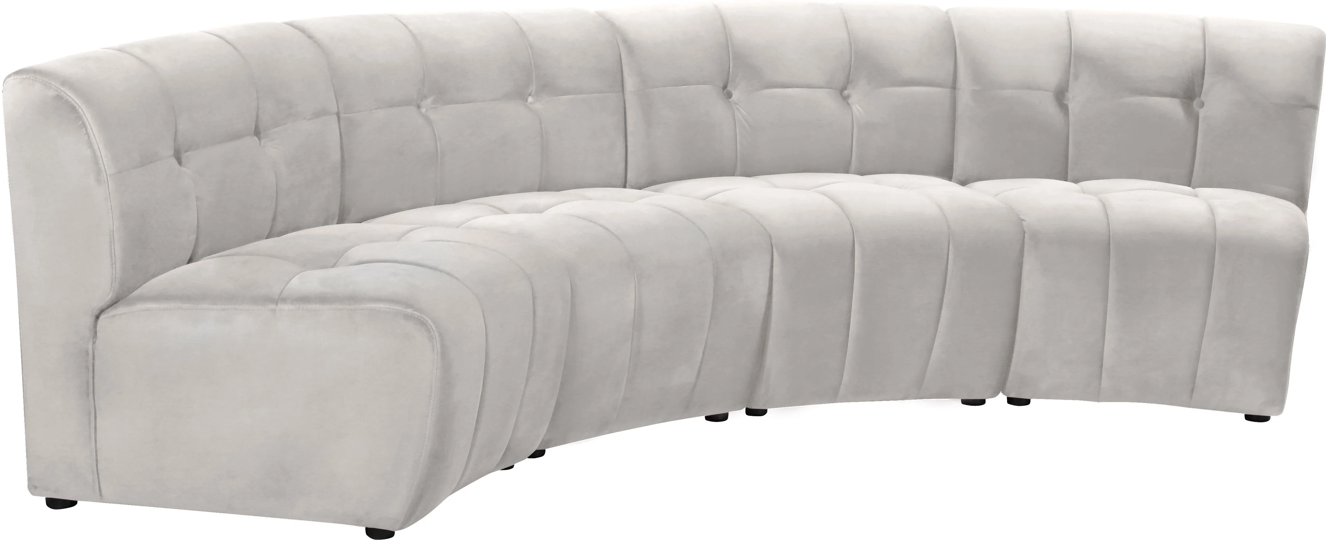 Limitless Cream Velvet 4pc. Modular Sectional - Image 3