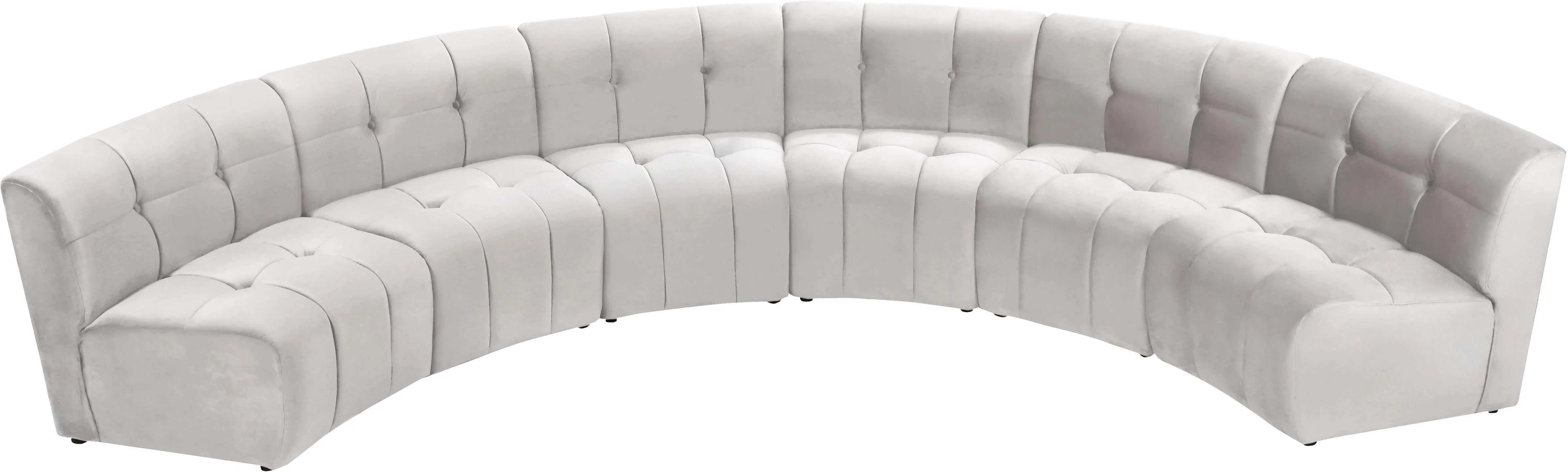 Limitless Cream Velvet 6pc. Modular Sectional - Image 5