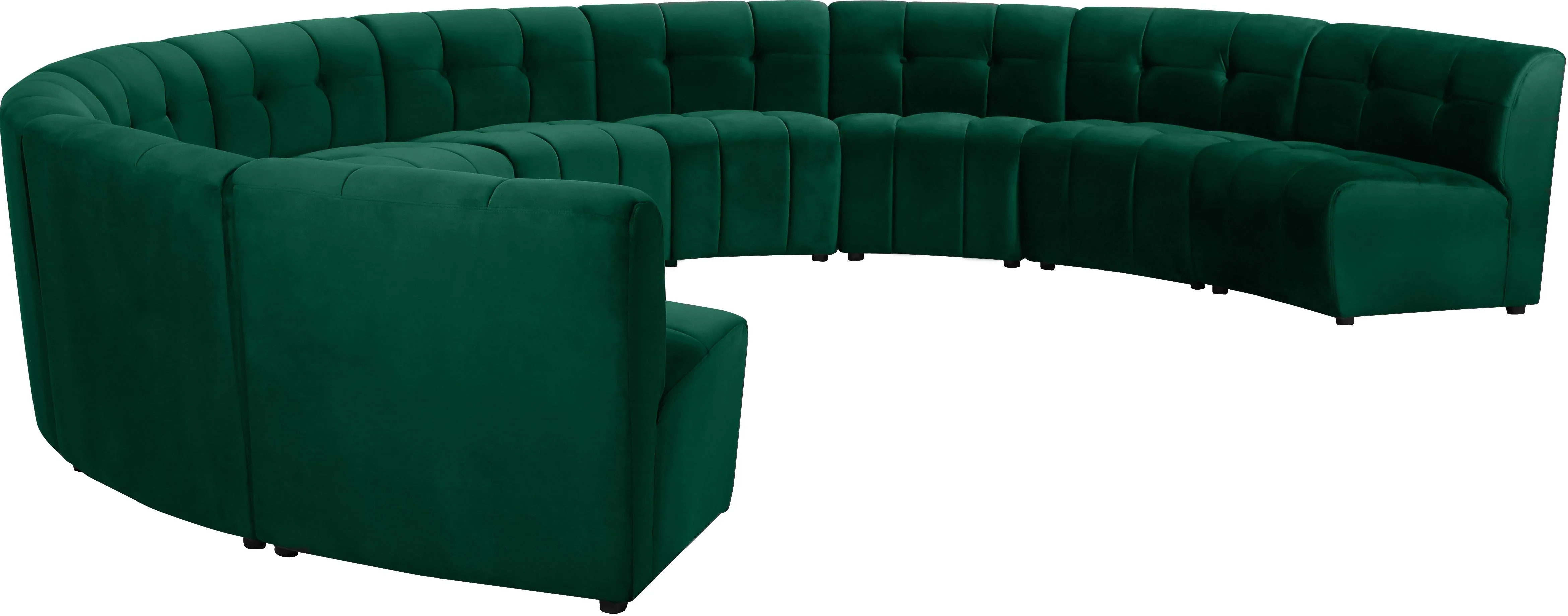 Limitless Green Velvet 10pc. Modular Sectional - Image 3
