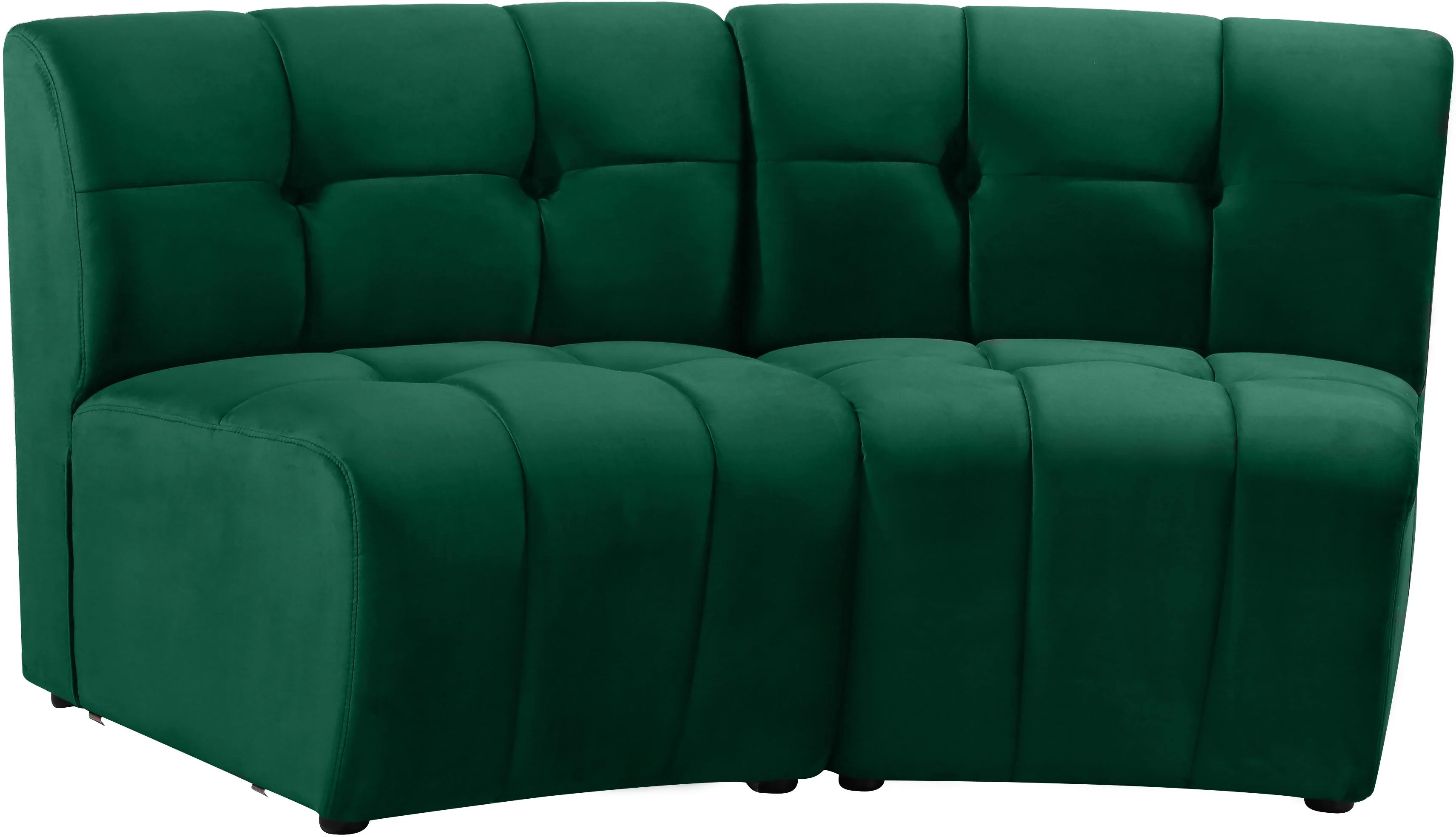 Limitless Green Velvet 2pc. Modular Sectional - Image 3