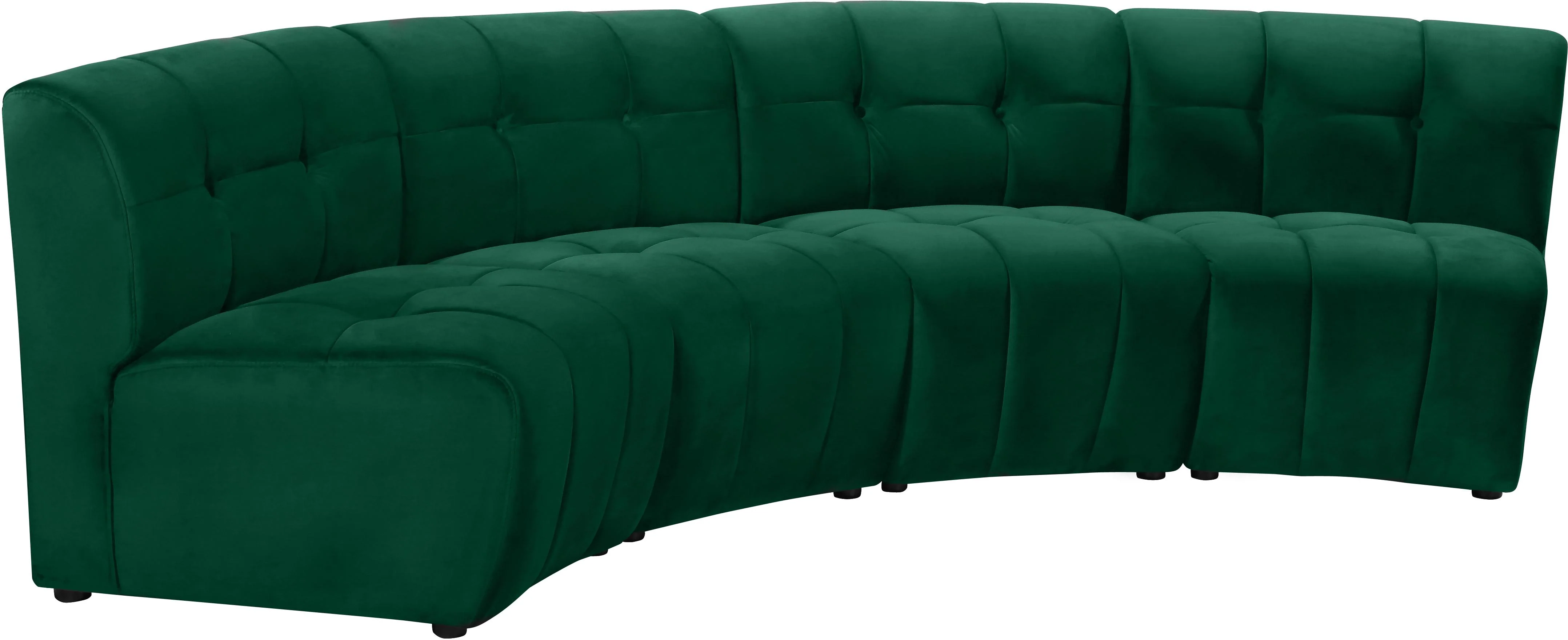 Limitless Green Velvet 4pc. Modular Sectional - Image 3
