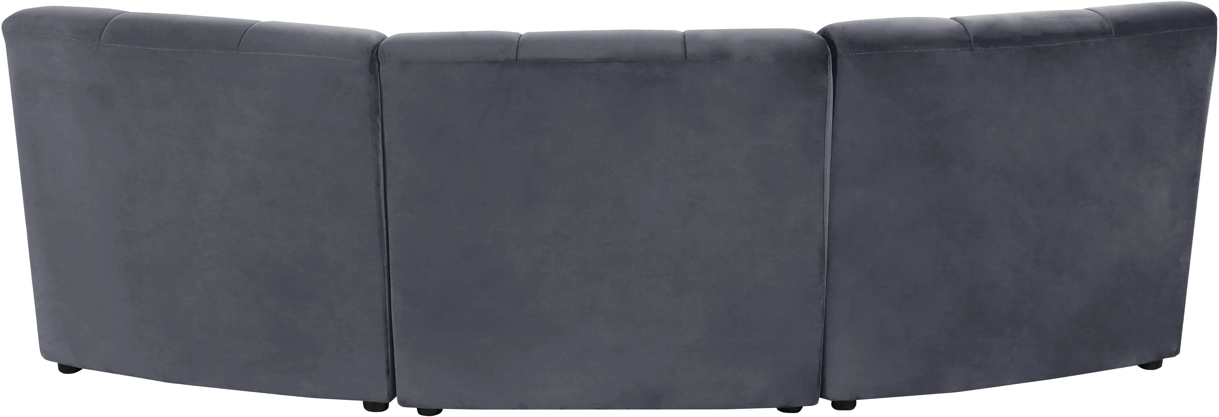 Limitless Grey Velvet 3pc. Modular Sectional - Image 4
