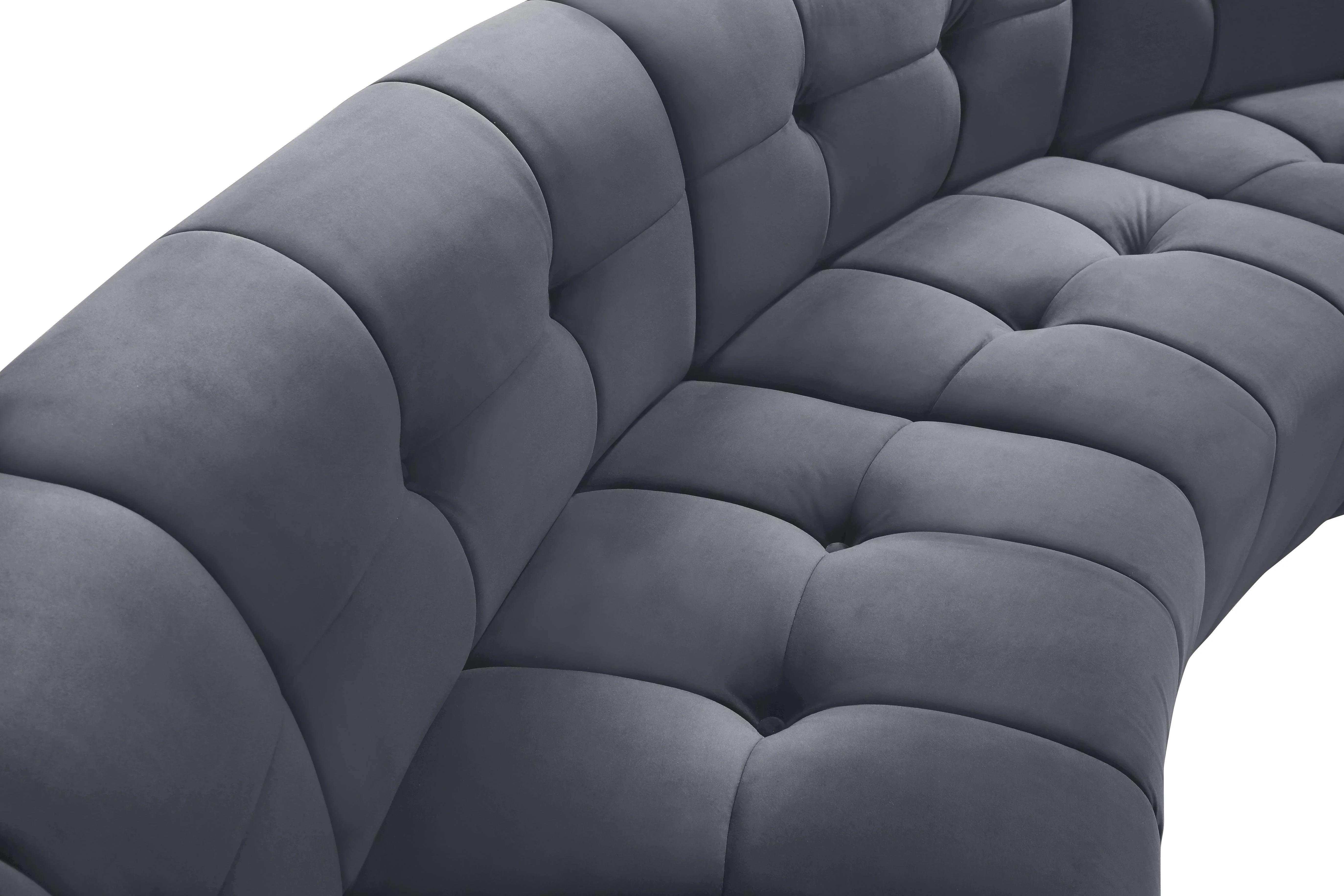 Limitless Grey Velvet 7pc. Modular Sectional - Image 7