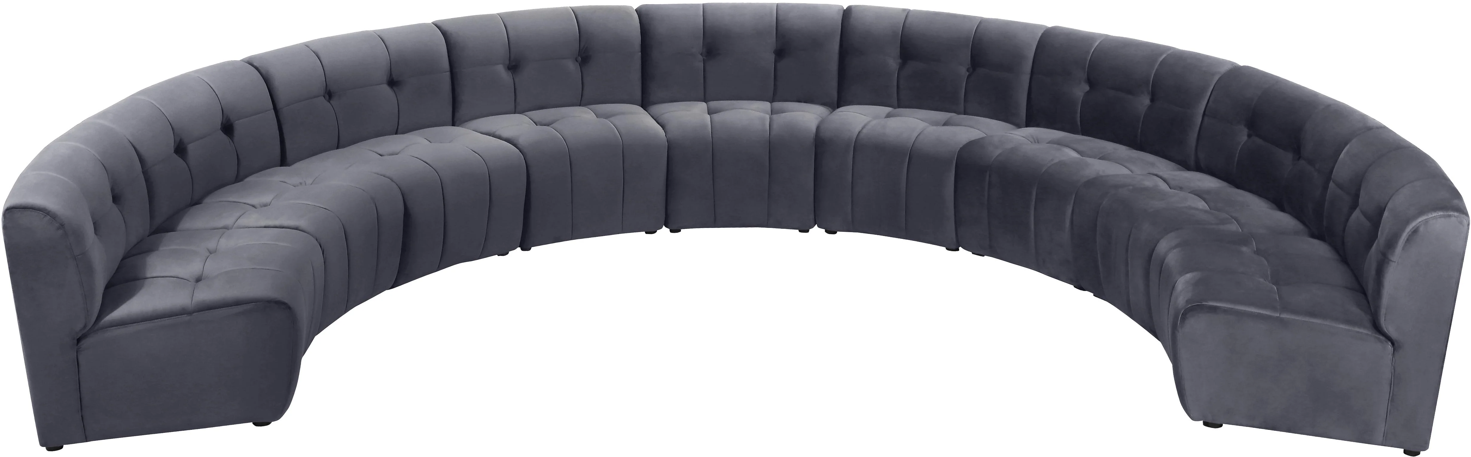 Limitless Grey Velvet 9pc. Modular Sectional - Image 5