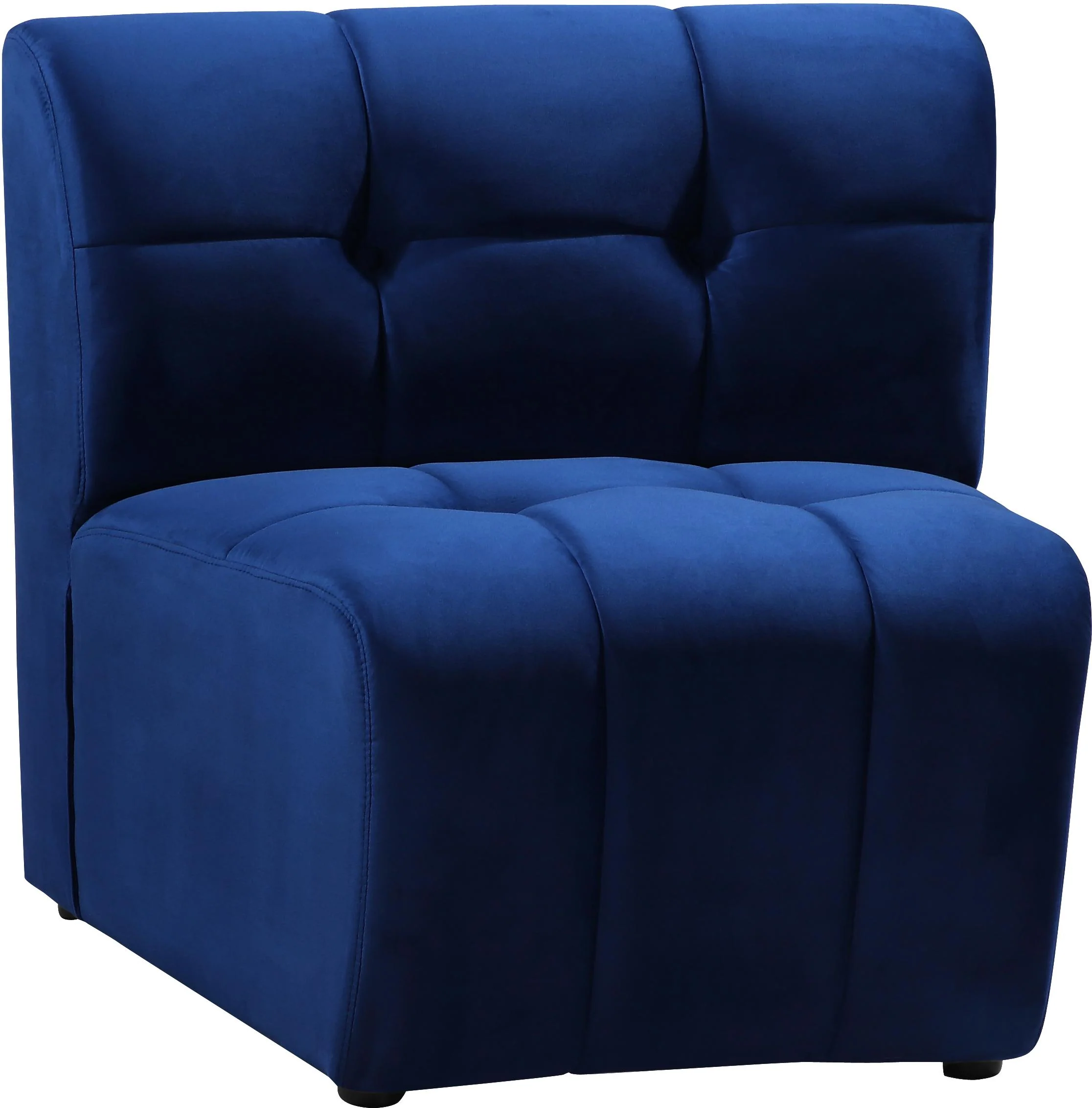 Limitless Navy Velvet Modular Chair - Image 3