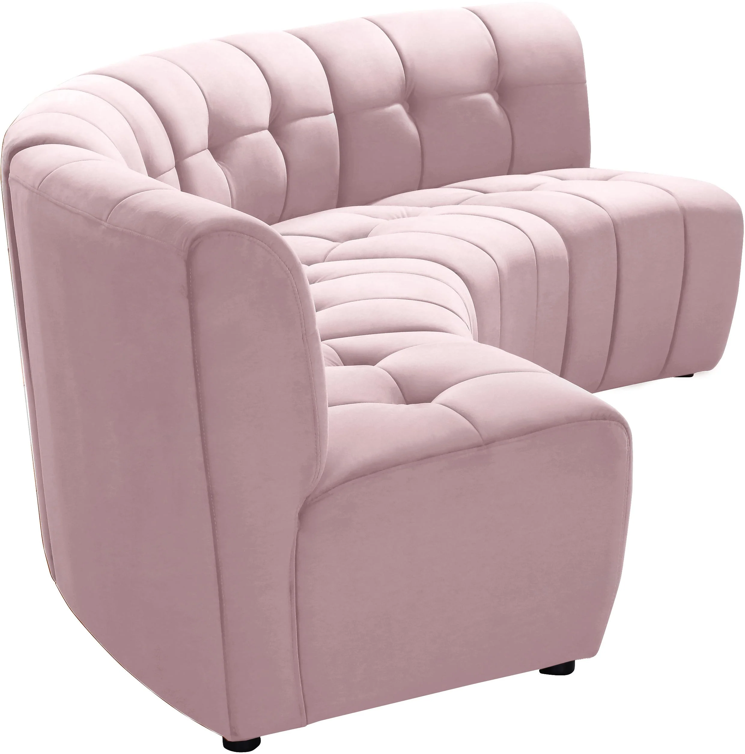 Limitless Pink Velvet 4pc. Modular Sectional - Image 6