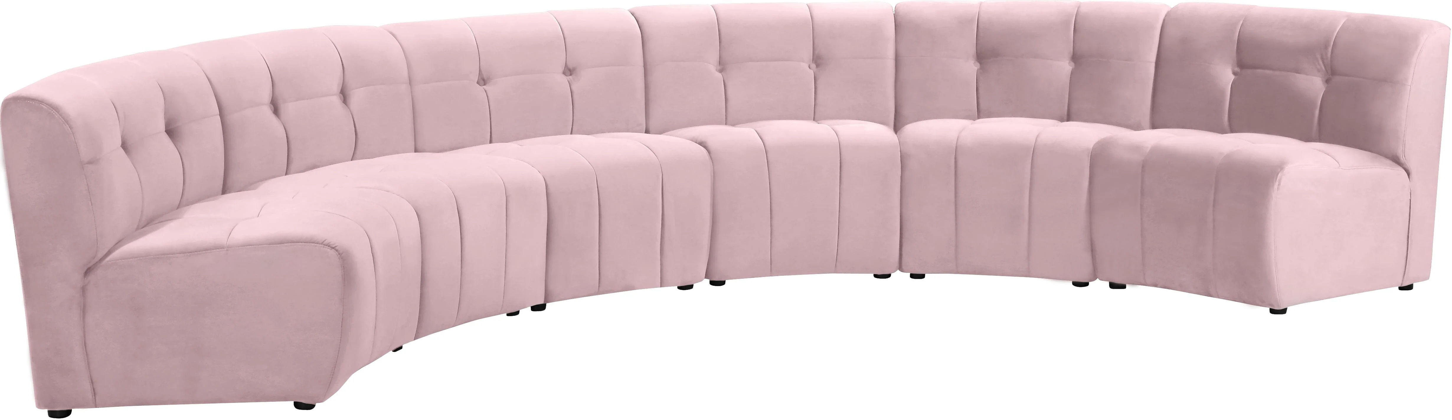 Limitless Pink Velvet 6pc. Modular Sectional - Image 3