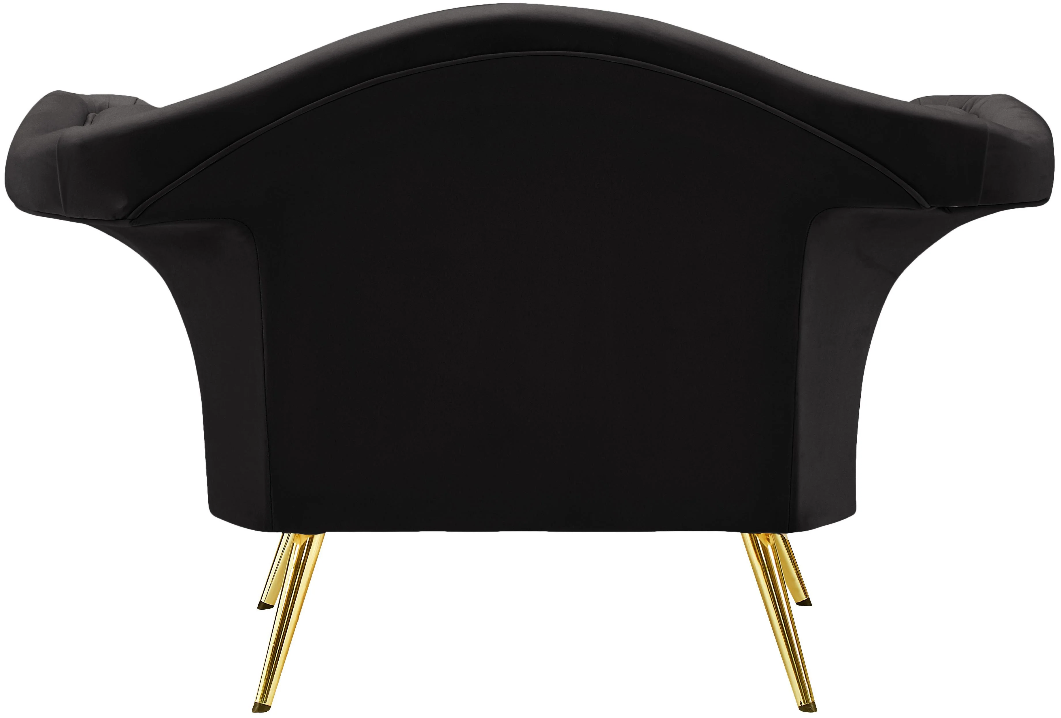 Lips Black Velvet Chair - Image 3