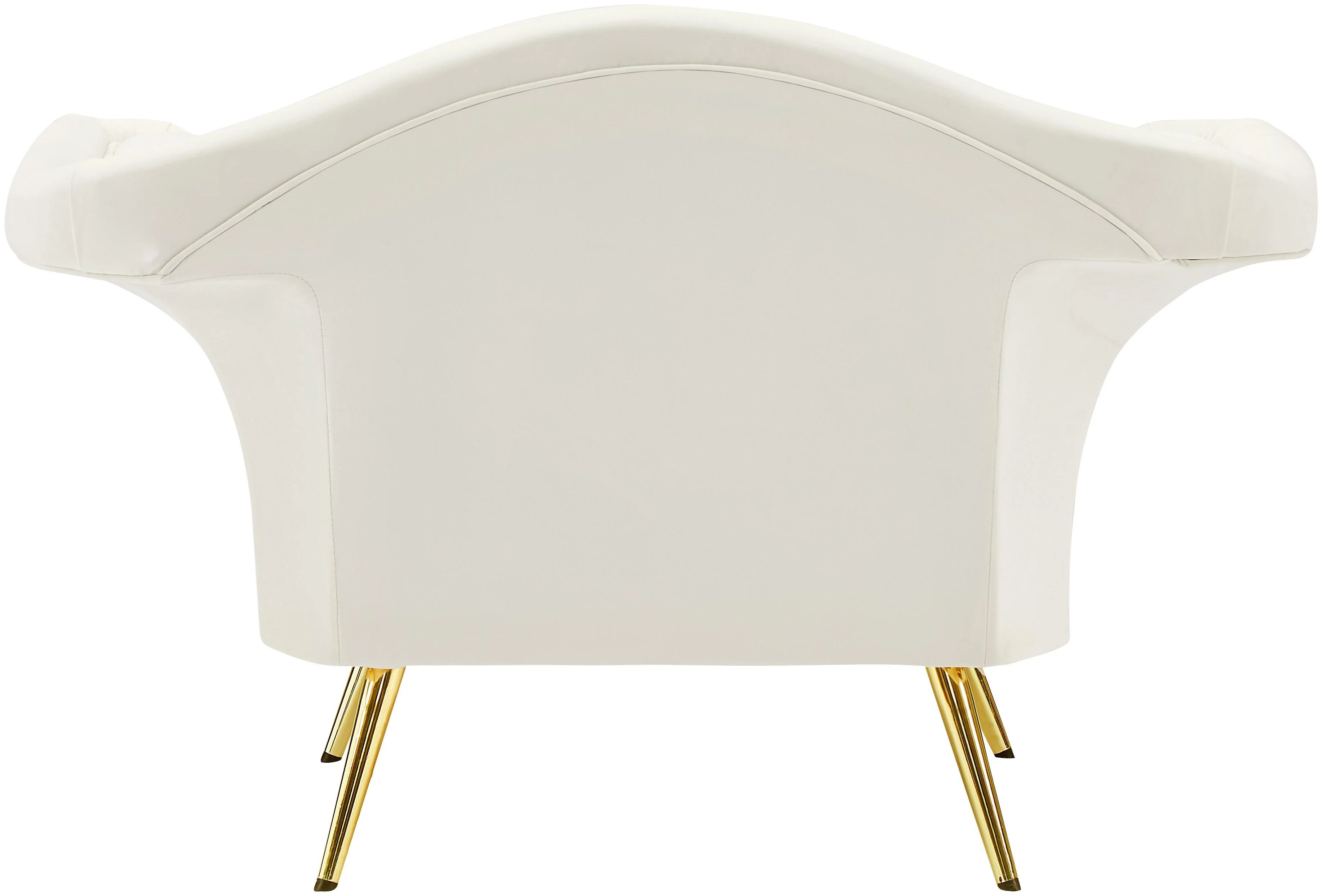 Lips Cream Velvet Chair - Image 3