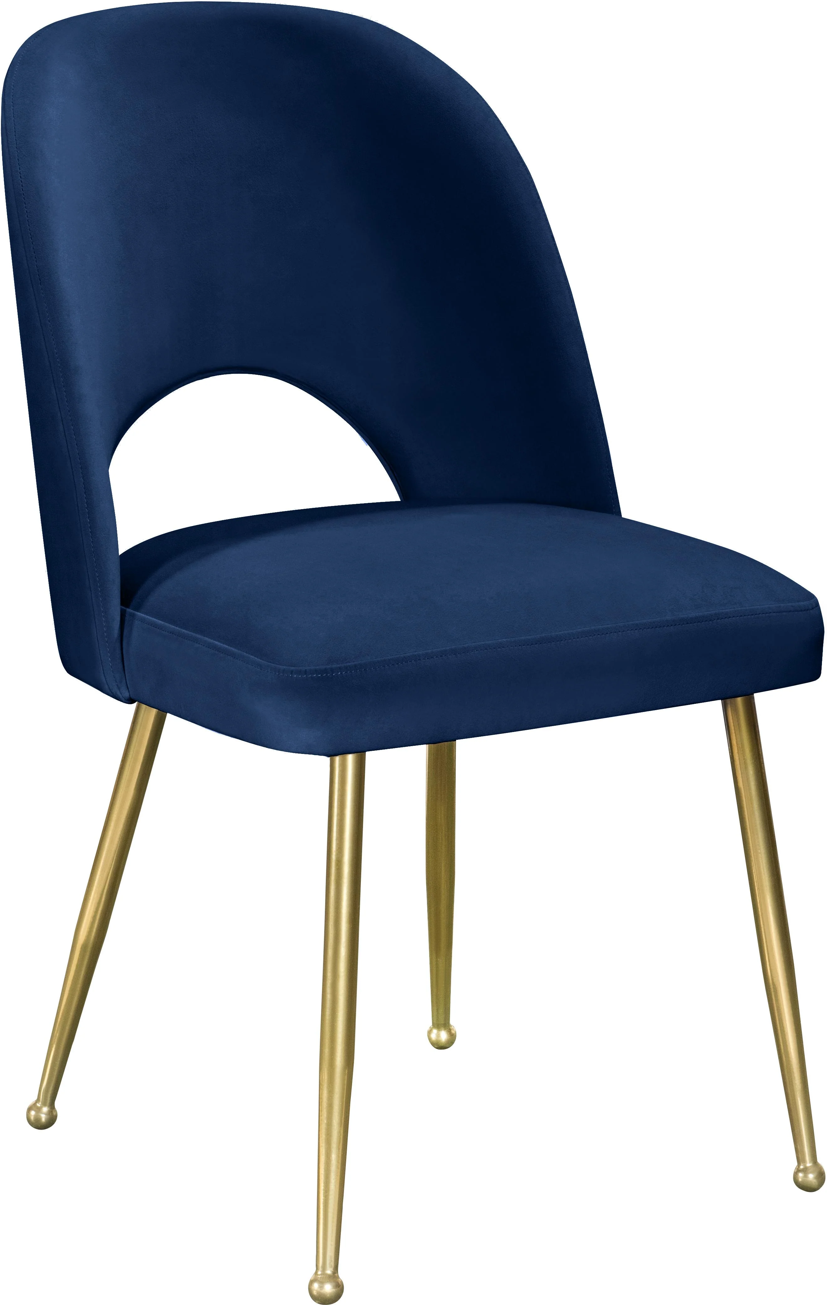 Logan Navy Velvet Dining Chair - Image 4