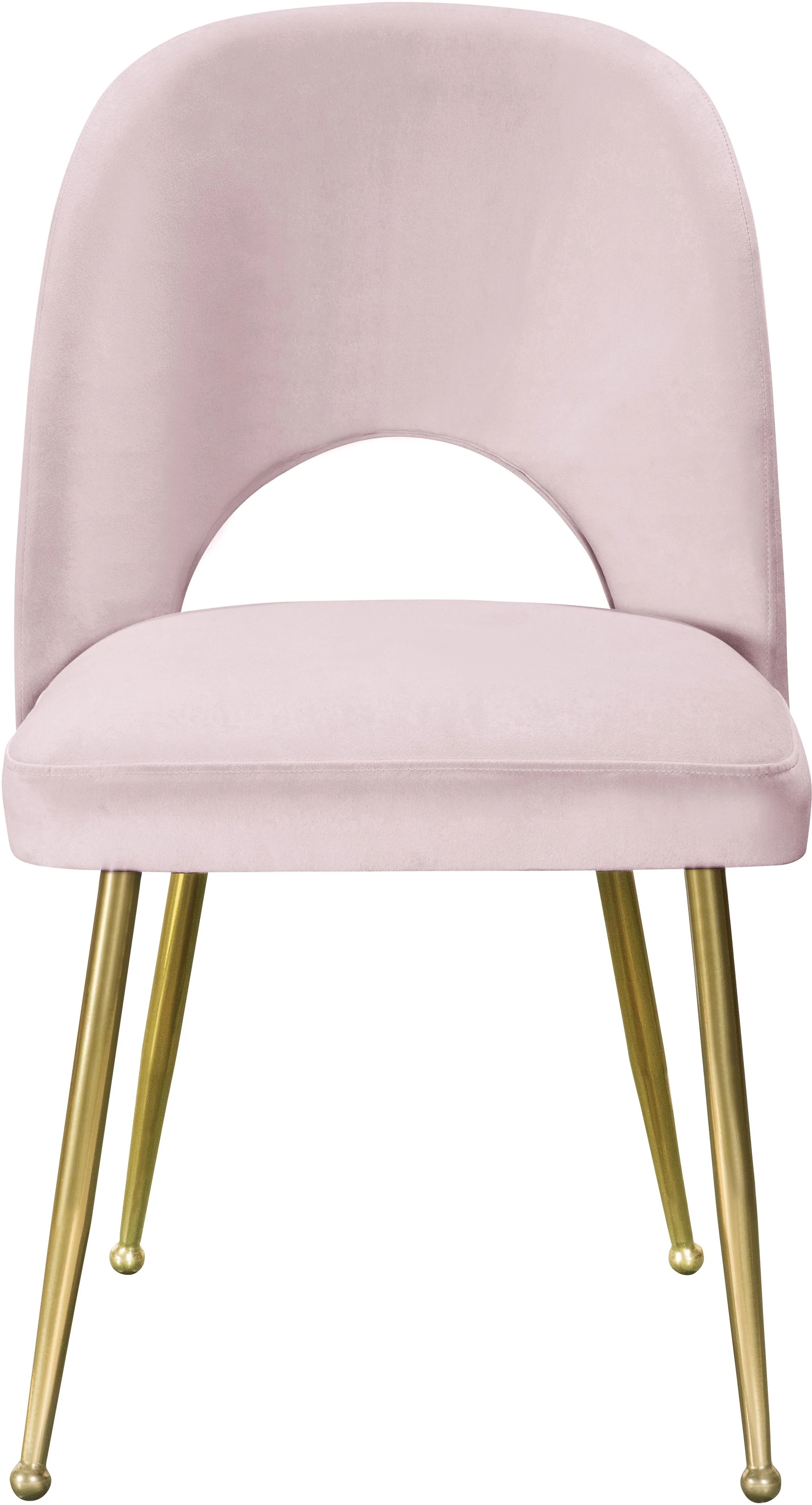 Logan Pink Velvet Dining Chair - Image 3