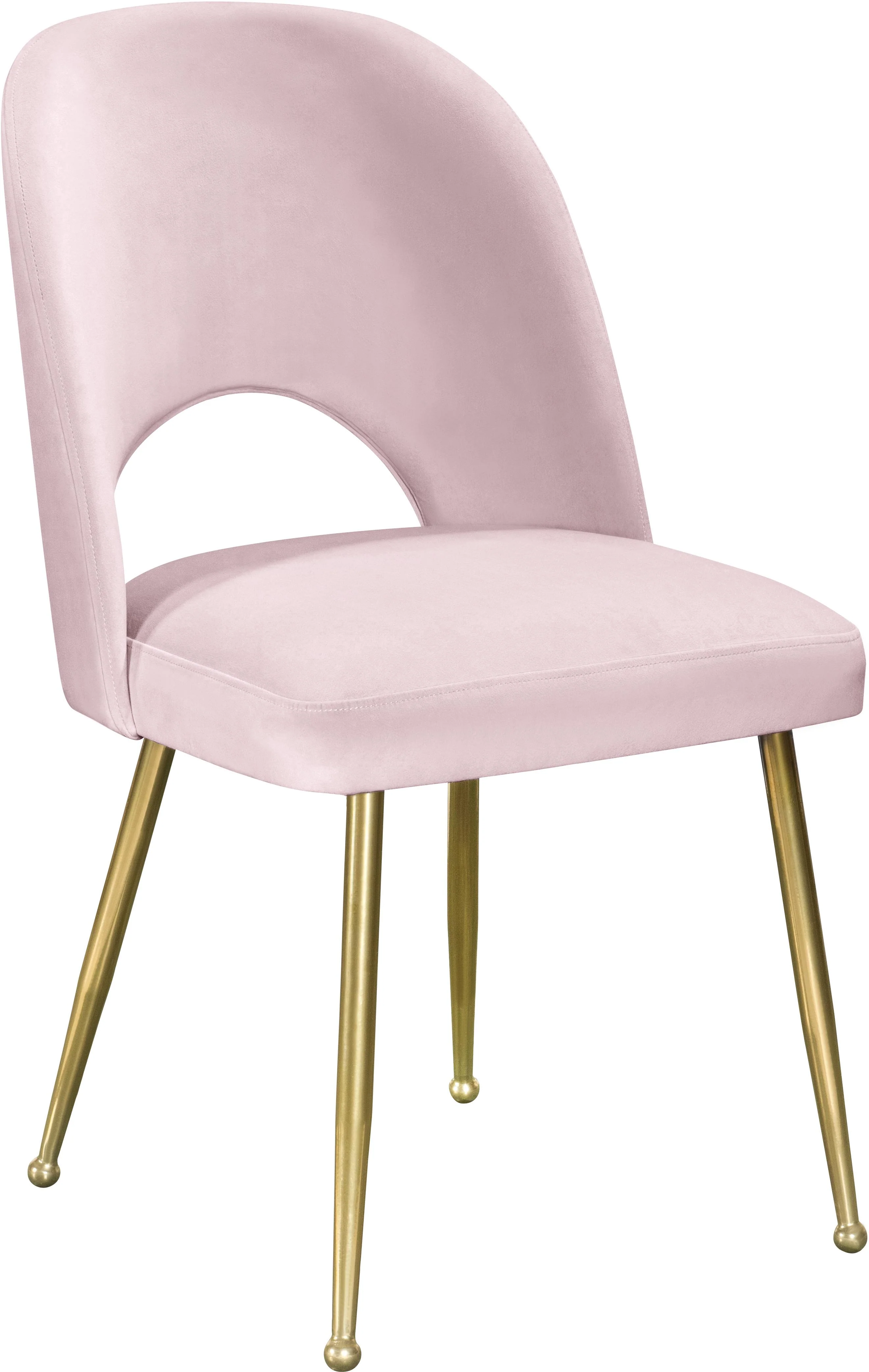 Logan Pink Velvet Dining Chair - Image 4