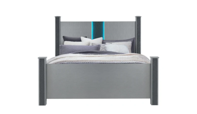 LOGAN SILVER FULL BED GROUP W/ LED AND SPEAKERS - Image 2