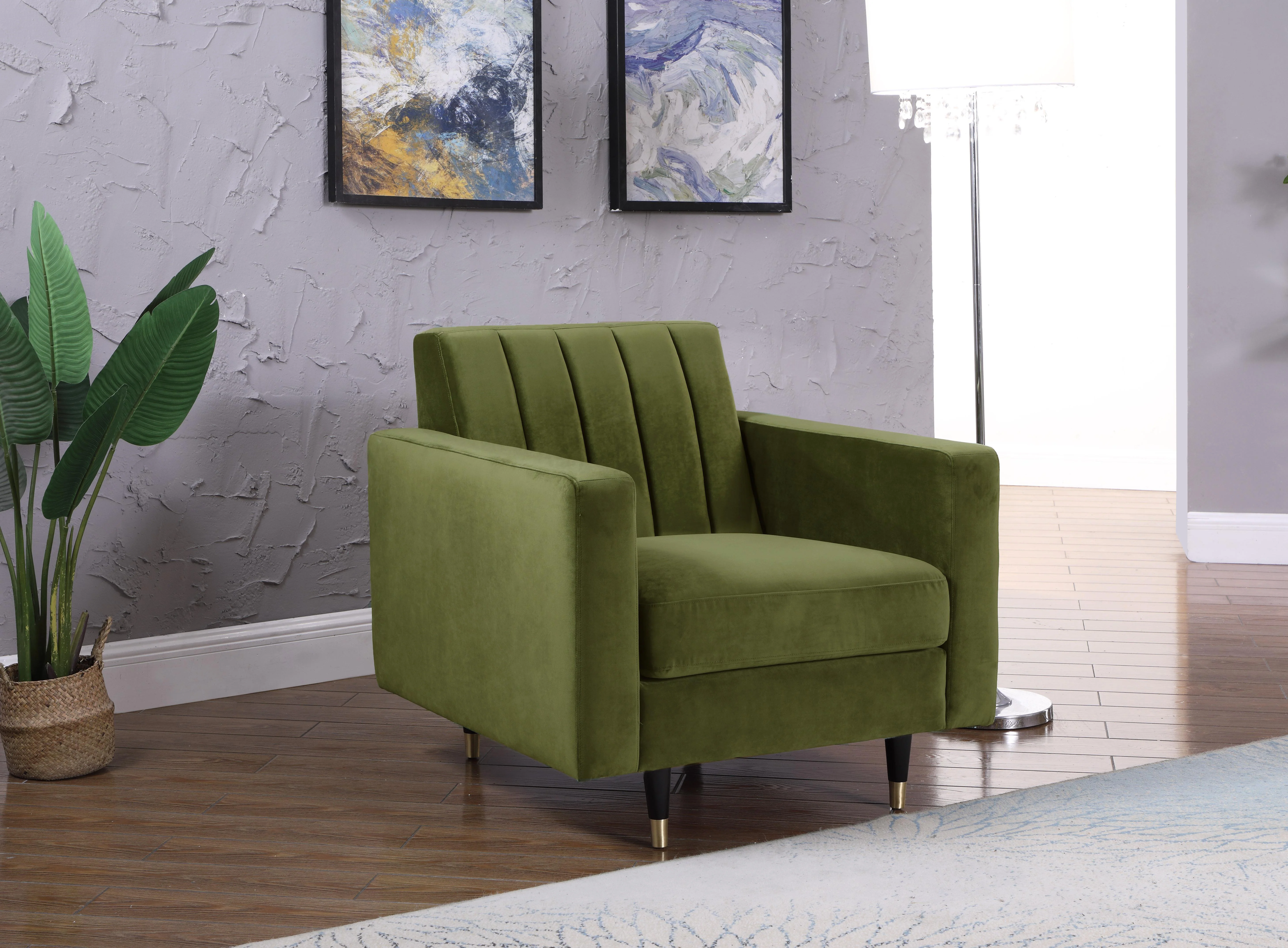 Lola Olive Velvet Chair - Image 2