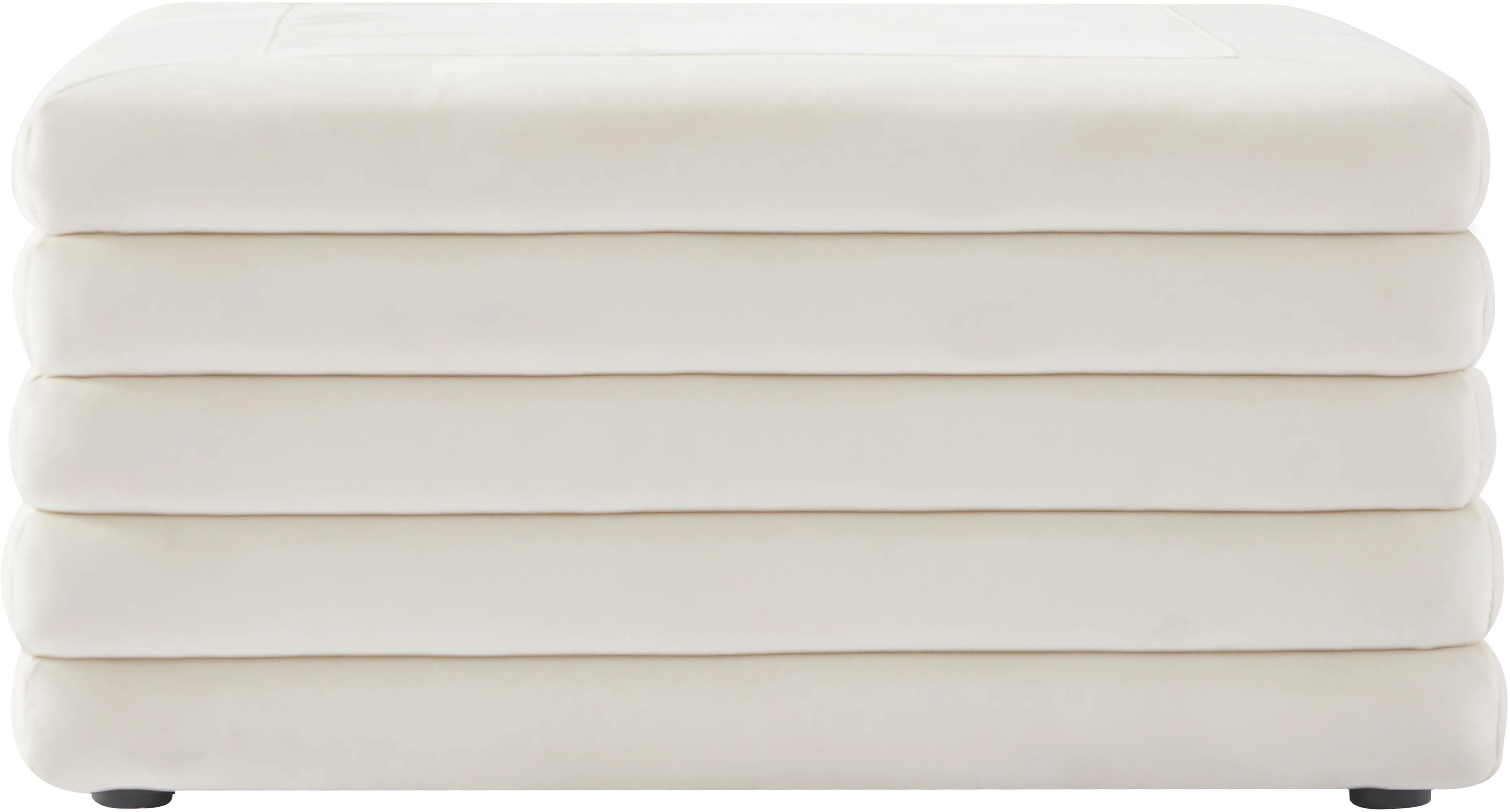 Lorenzo Cream Velvet Ottoman - Image 3