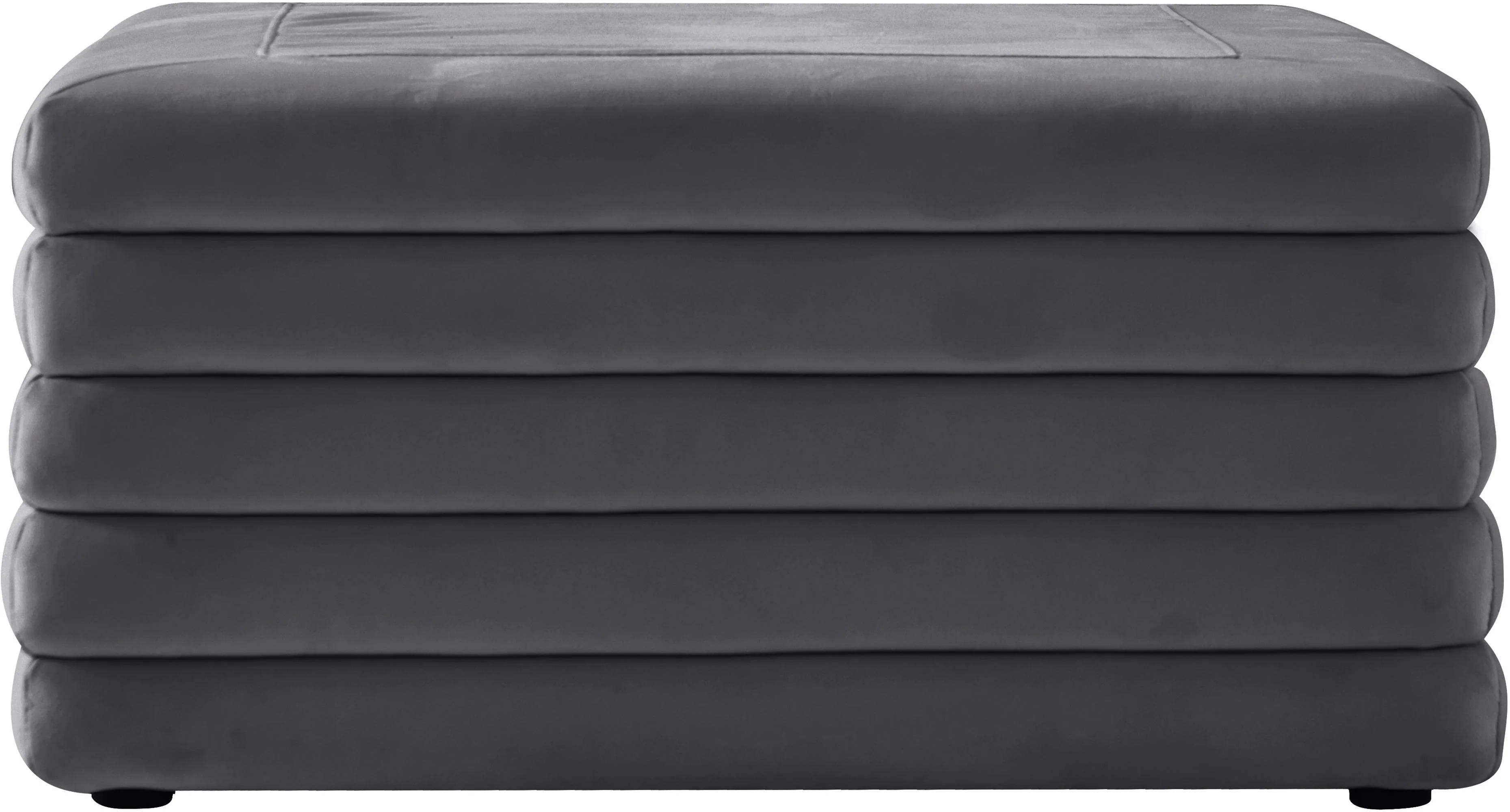 Lorenzo Grey Velvet Ottoman - Image 3