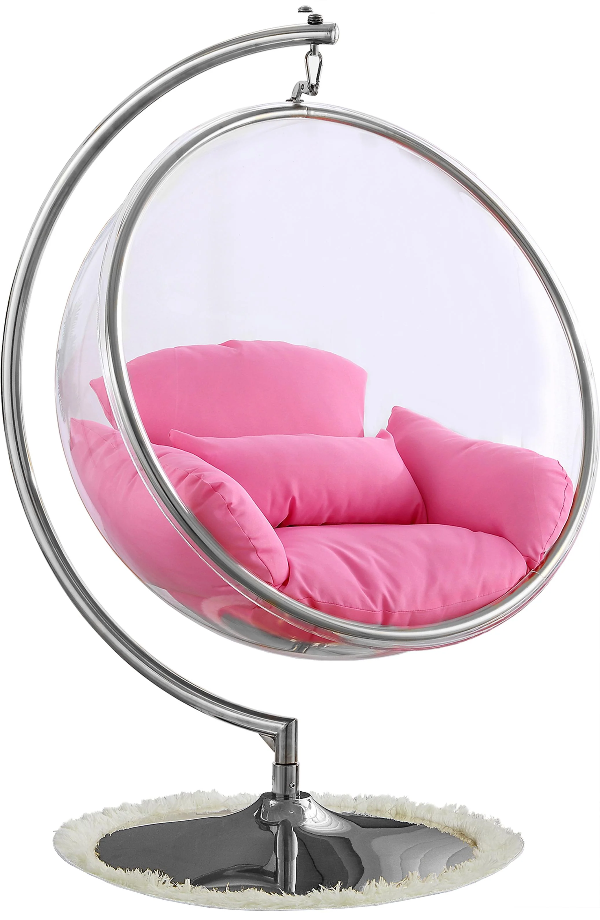 Luna Pink Durable Fabric Acrylic Swing Chair - Image 3