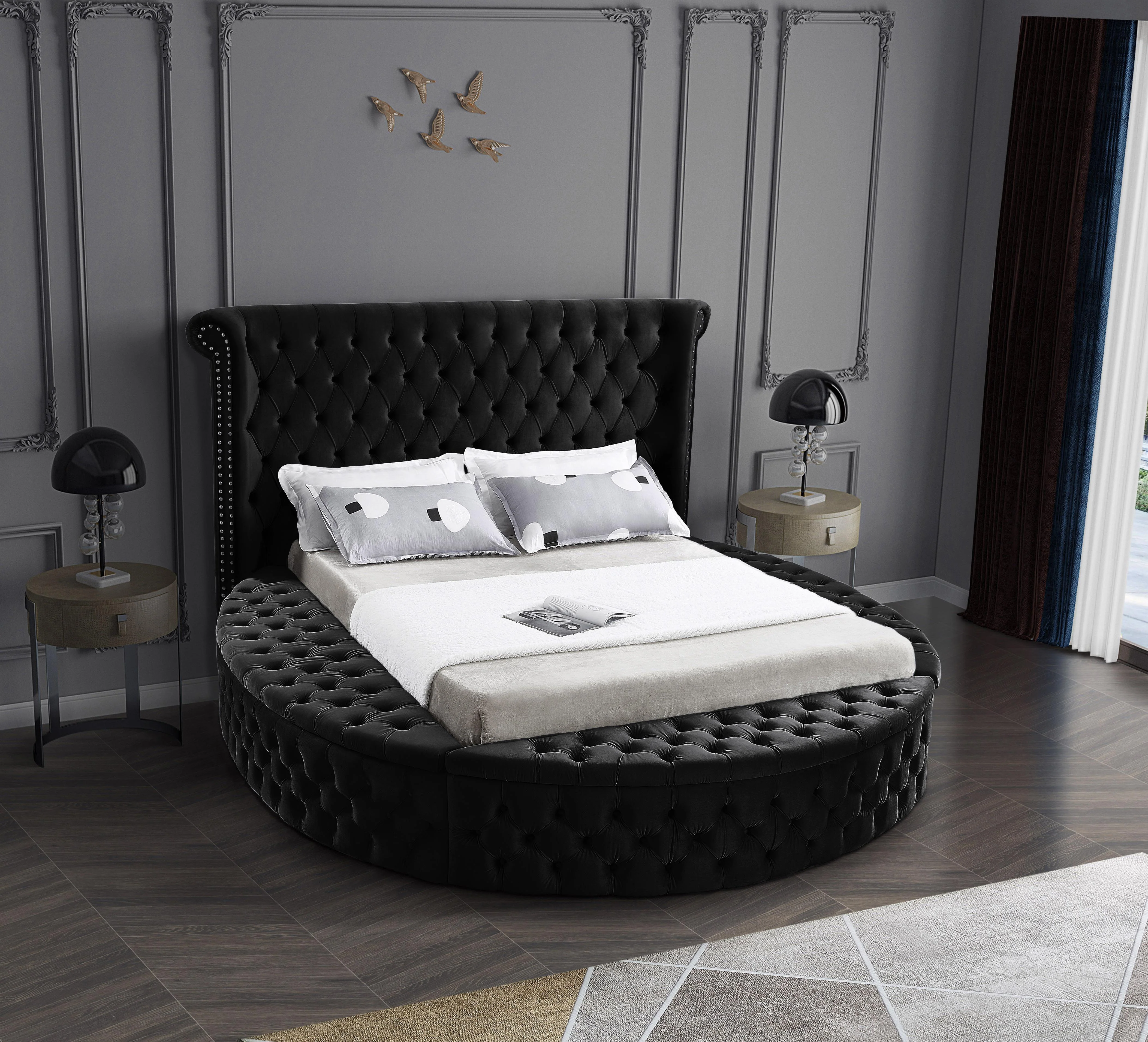 Luxus Black Velvet King Bed (3 Boxes) - Image 3