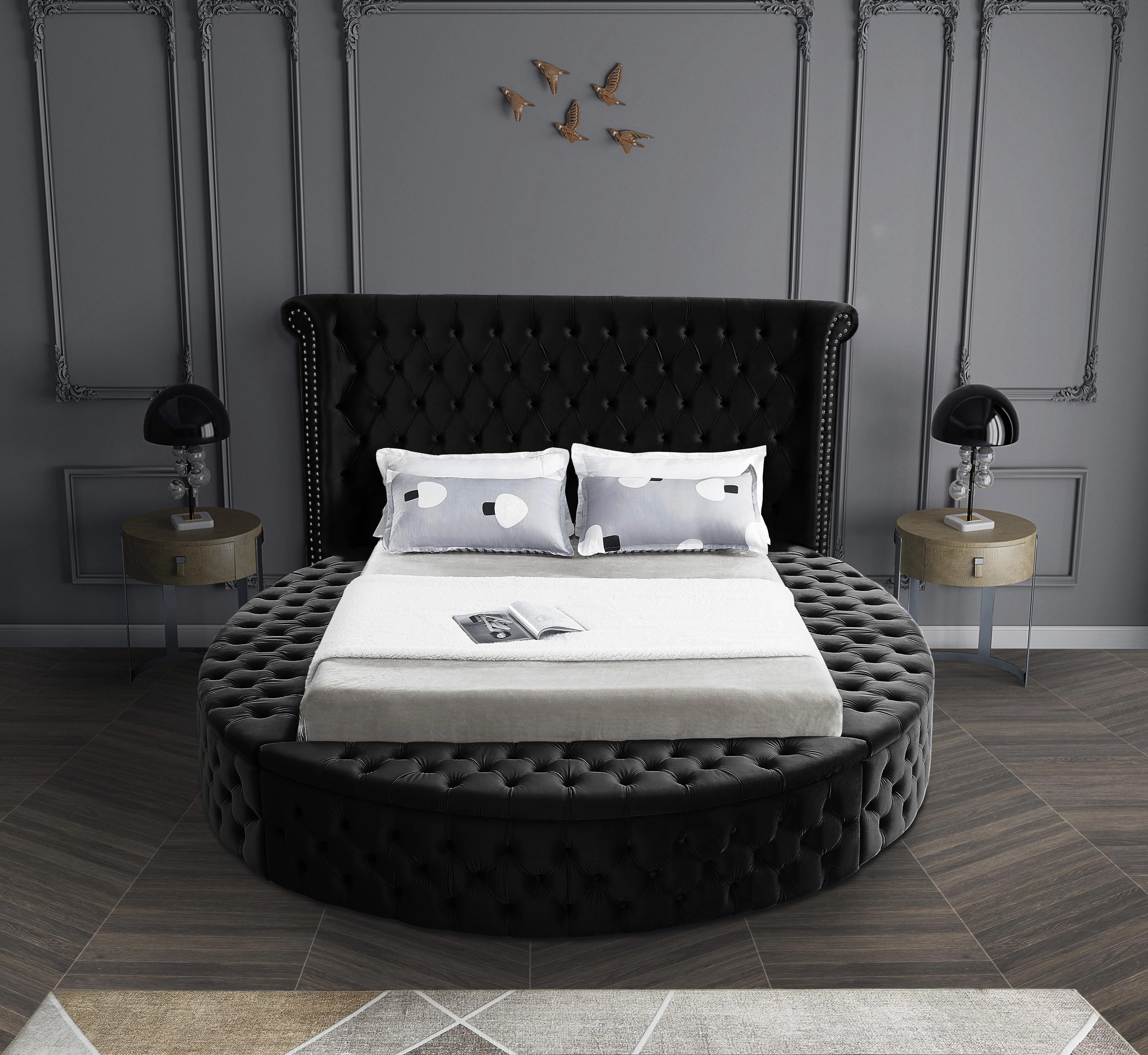 Luxus Black Velvet King Bed (3 Boxes) - Image 6