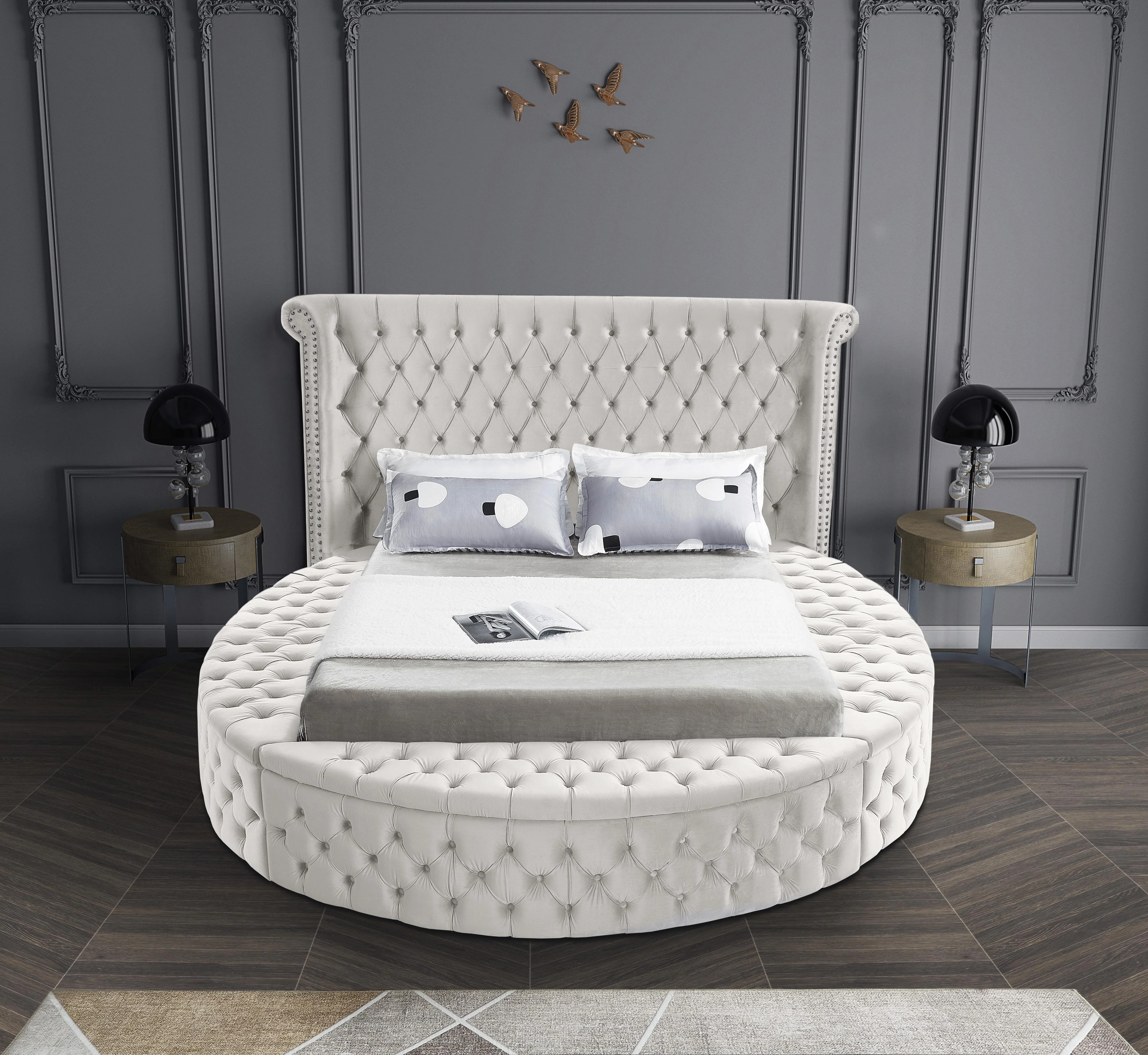 Luxus Cream Velvet King Bed (3 Boxes) - Image 6