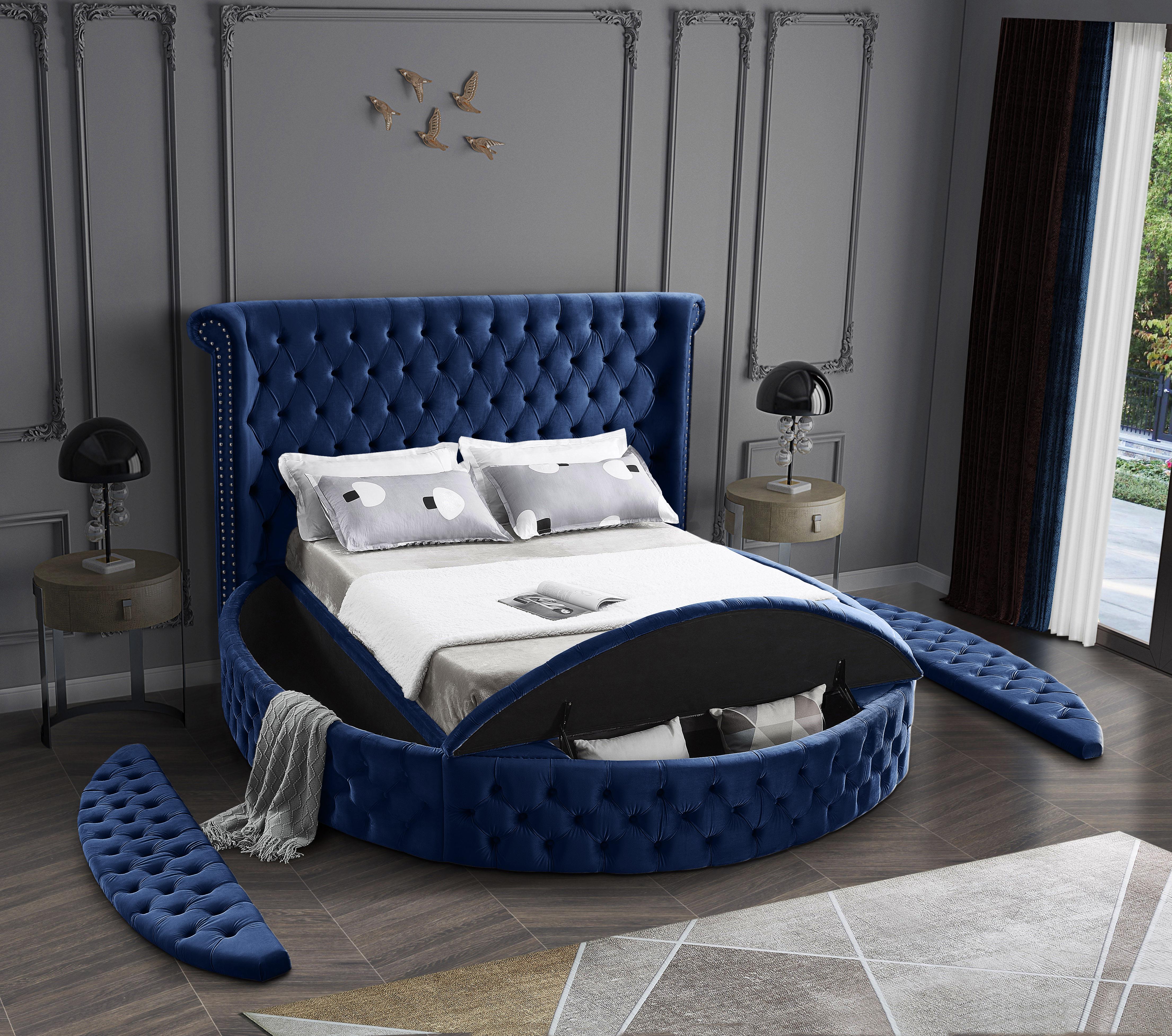 Luxus Navy Velvet Full Bed (3 Boxes) - Image 8
