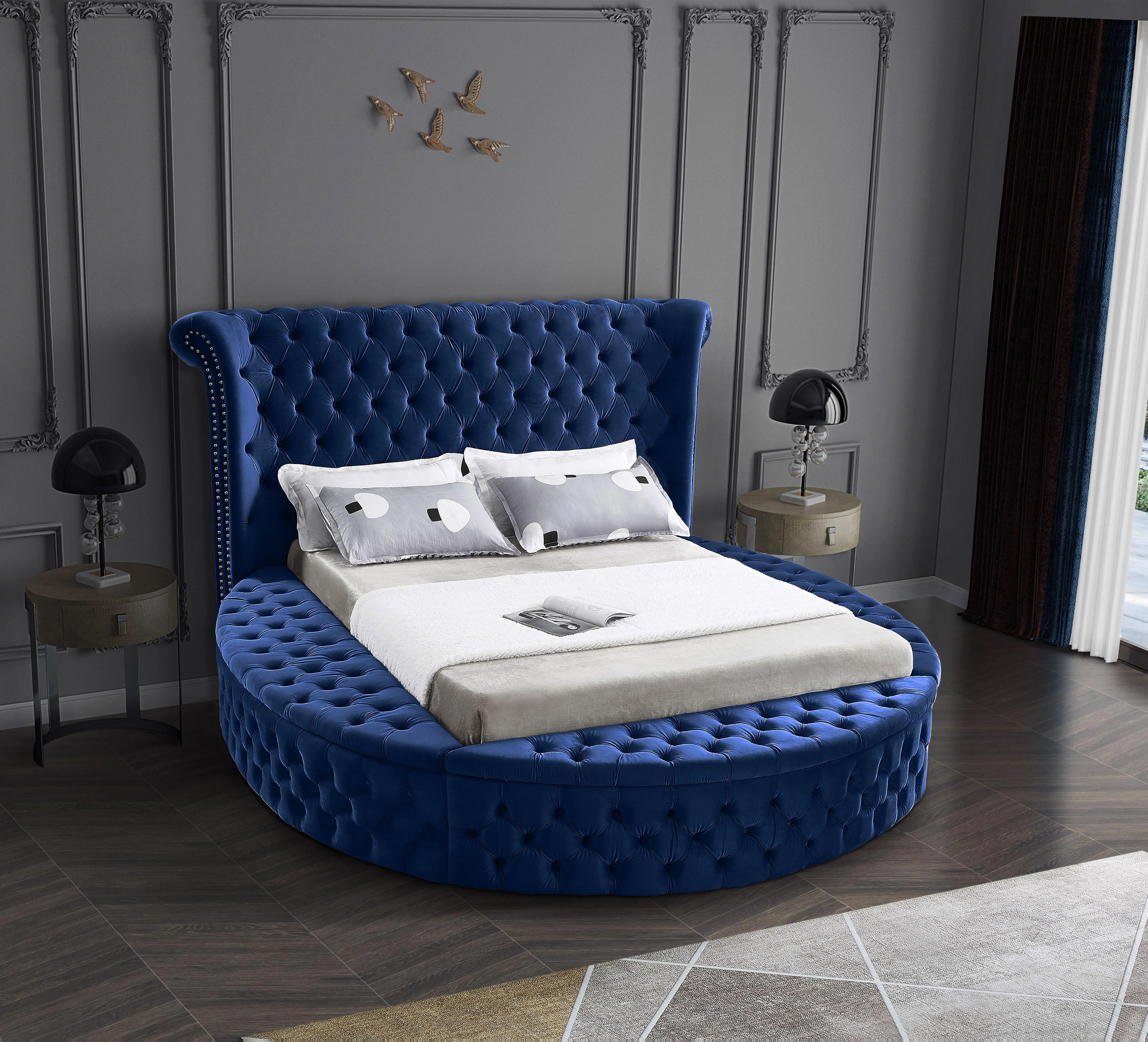 Luxus Navy Velvet Queen Bed (3 Boxes) - Image 3