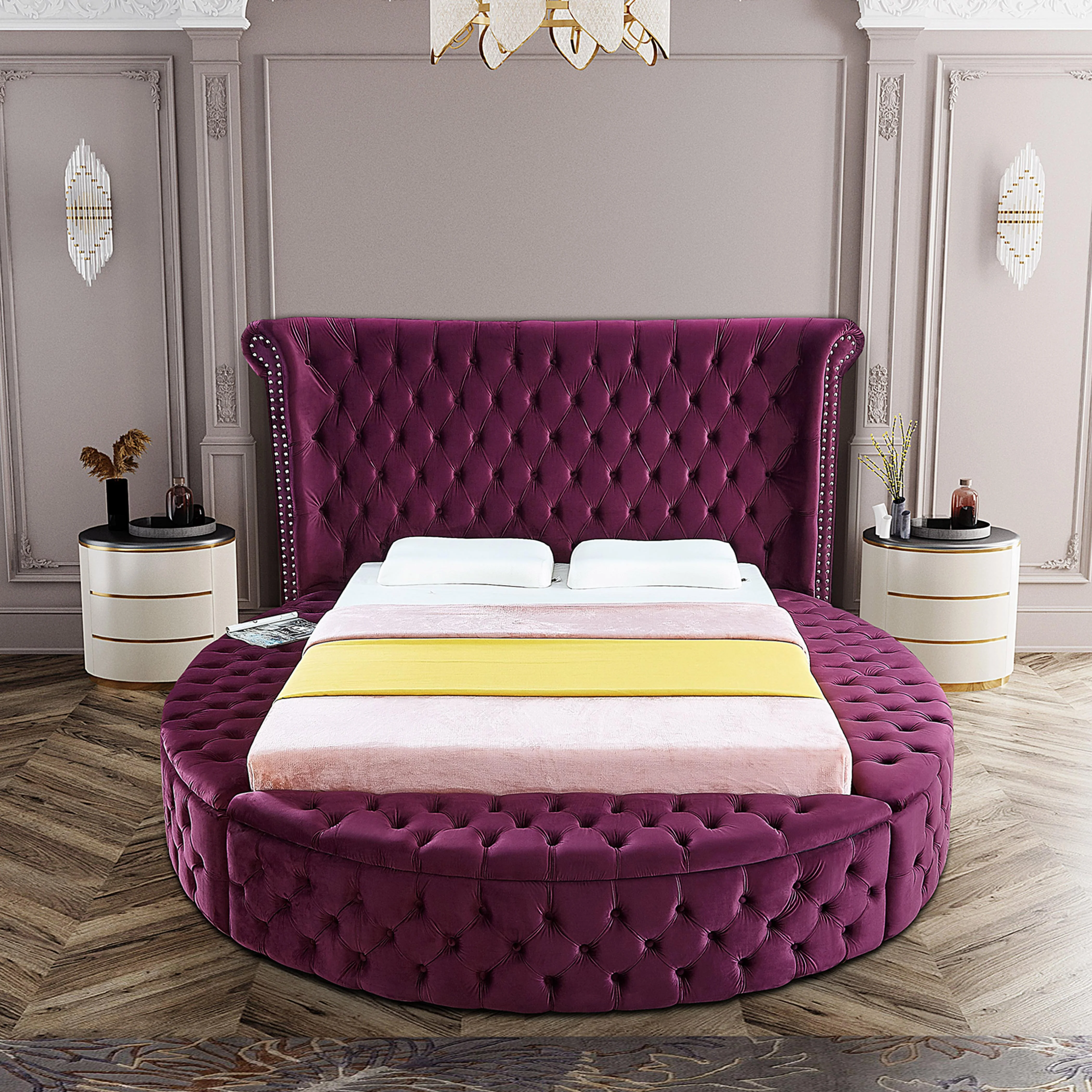 Luxus Purple Velvet Full Bed - Image 6