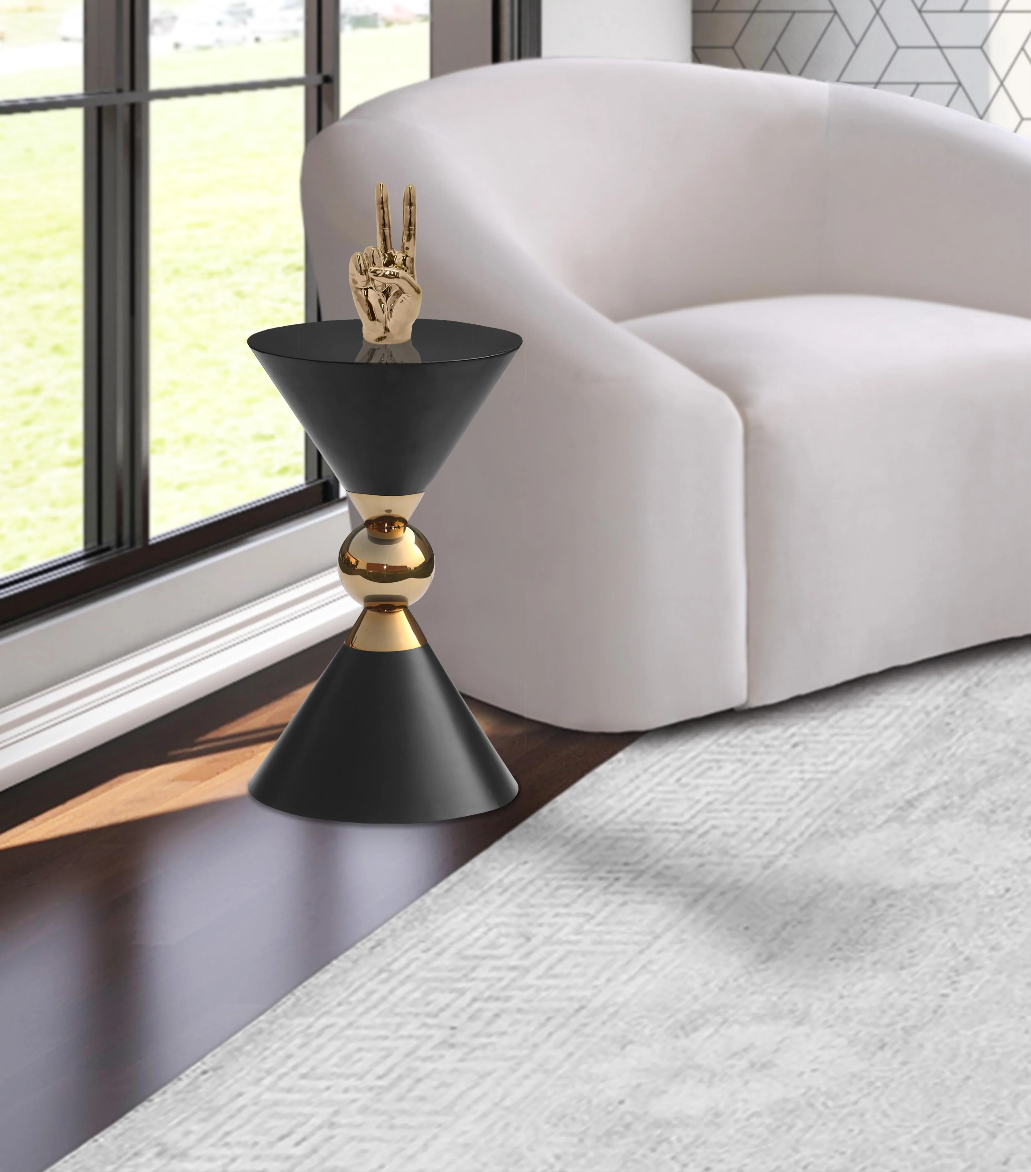 Malia Black / Gold End Table - Image 2